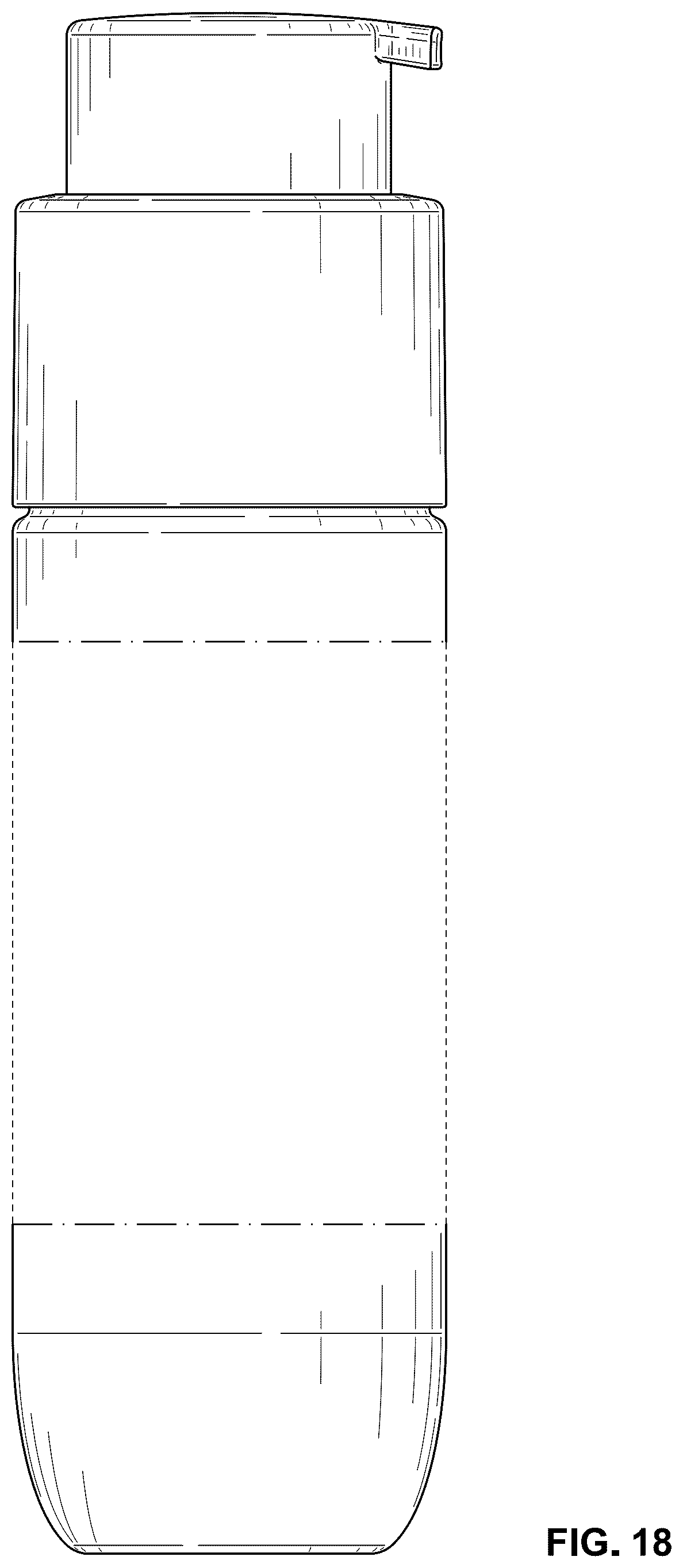 Patent USD1043359 Figure 17 – Bottle and pump head assembly