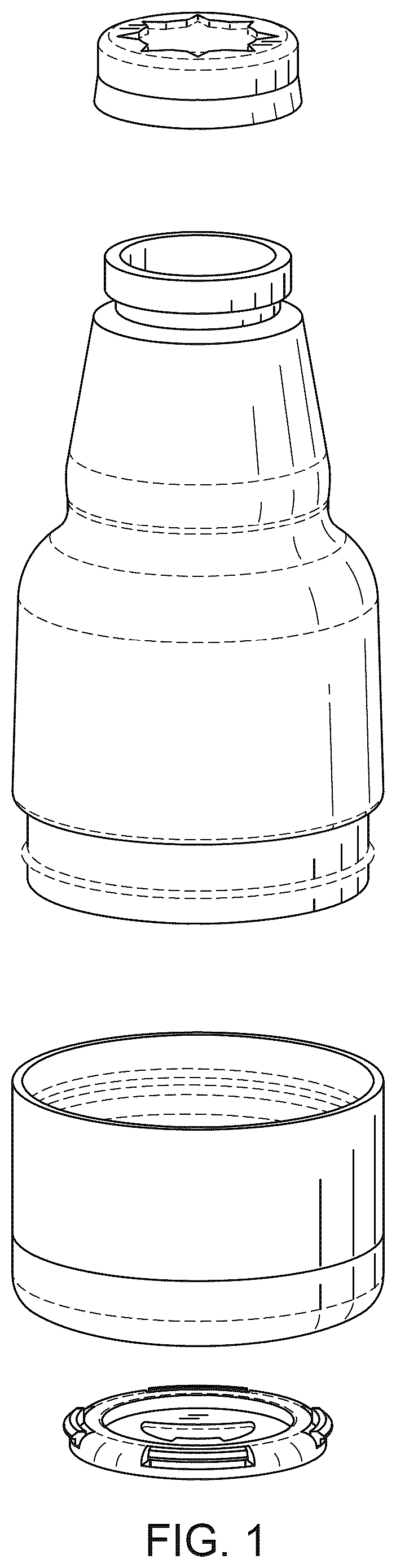 Patent USD1043368 Figure 1 – Beverage container with removable bottle opener