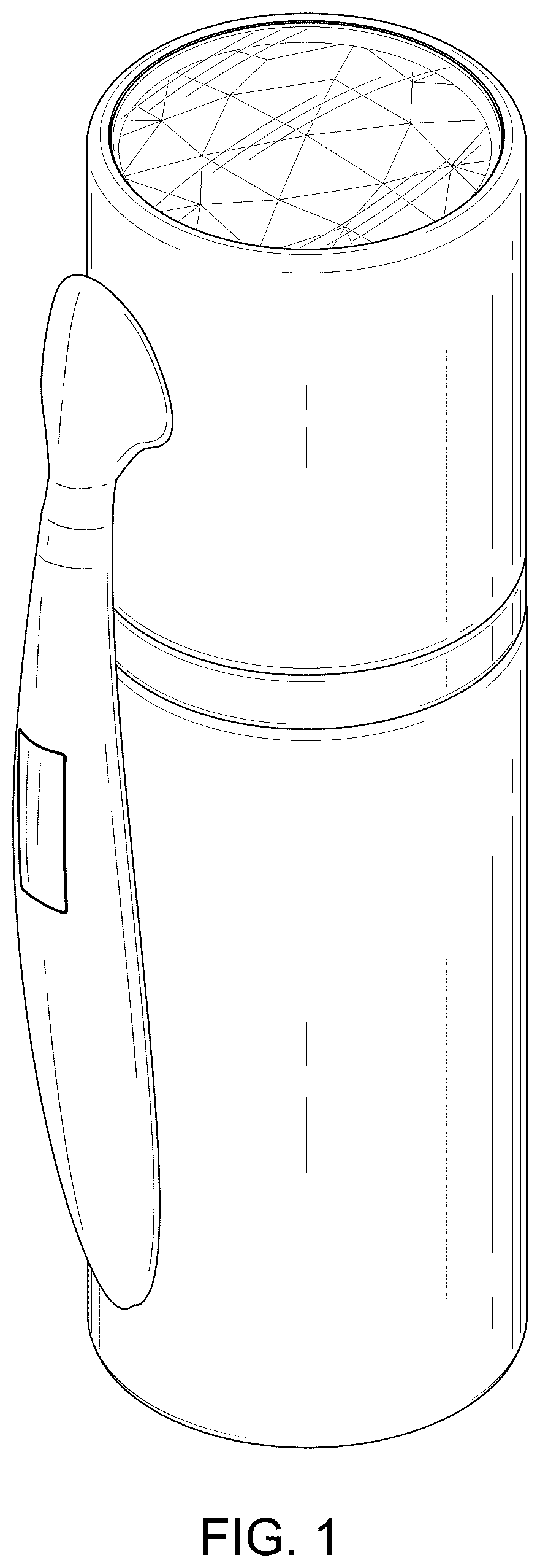 Patent USD1043369 Figure 1 – Cosmetic bottle with attached applicator