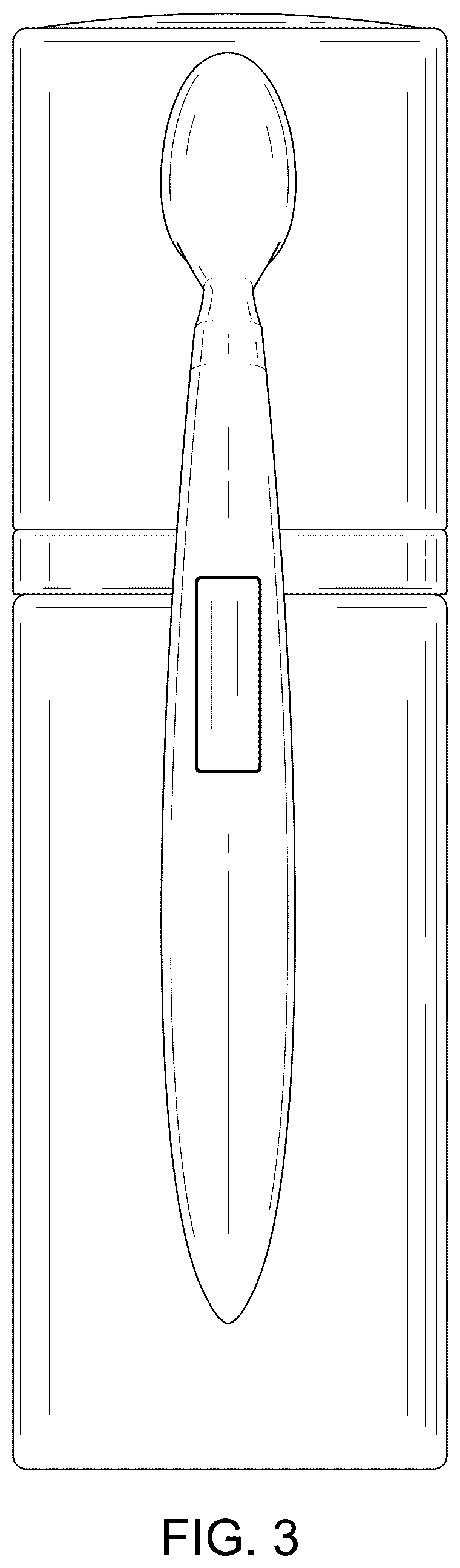 Patent USD1043369 Figure 3 – Cosmetic bottle with attached applicator