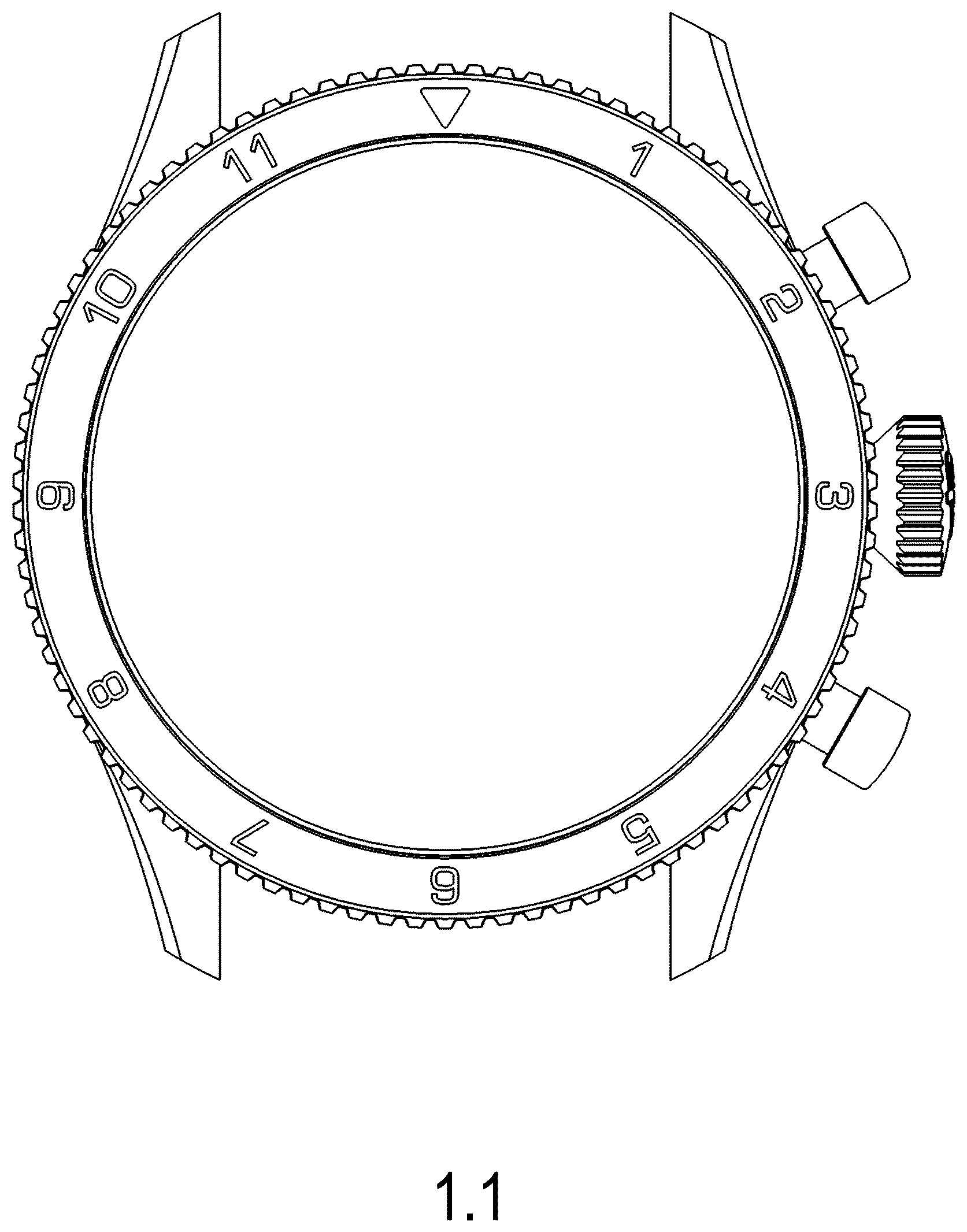 Patent USD1043375 Figure 1 – Watch case