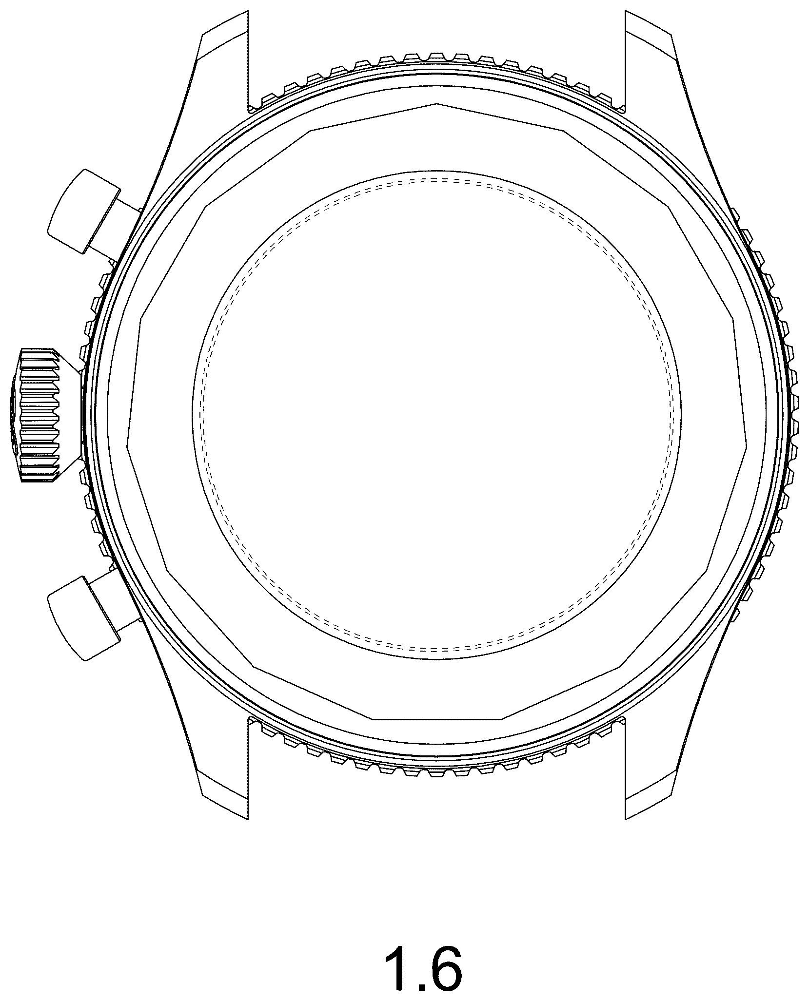 Patent USD1043375 Figure 6 – Watch case
