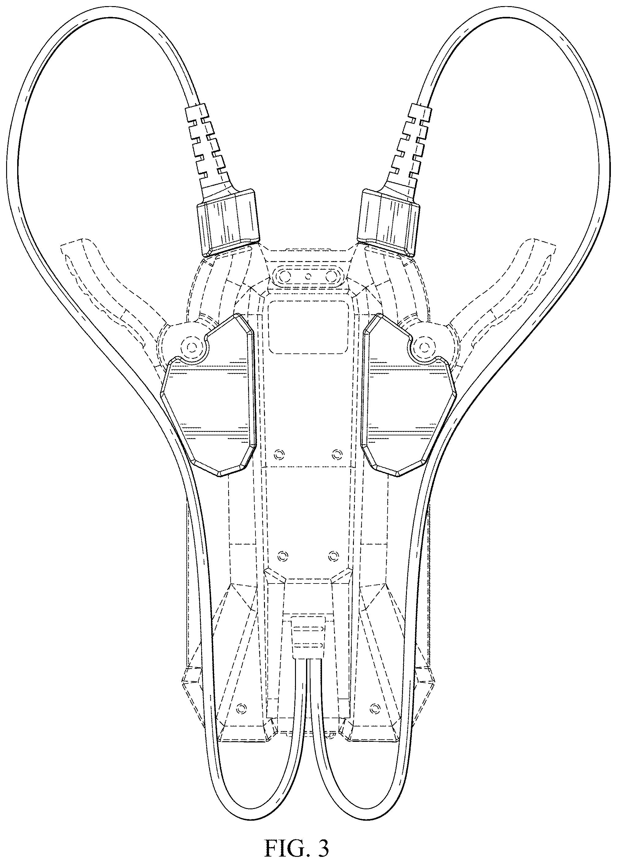 Patent USD1043385 Figure 3 – Battery tester housing