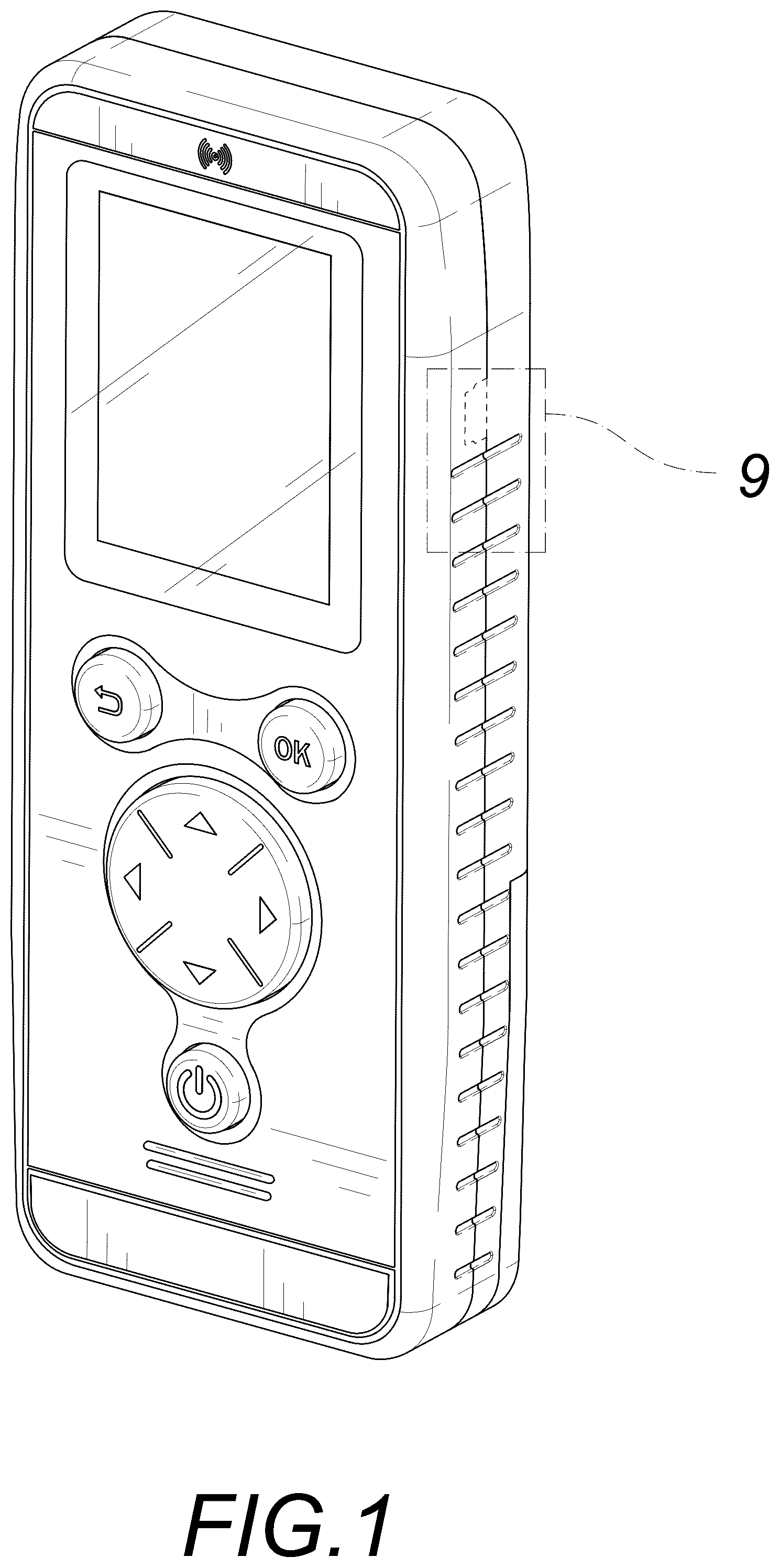 Patent USD1043389 Figure 1 – Tire pressure relearn tool