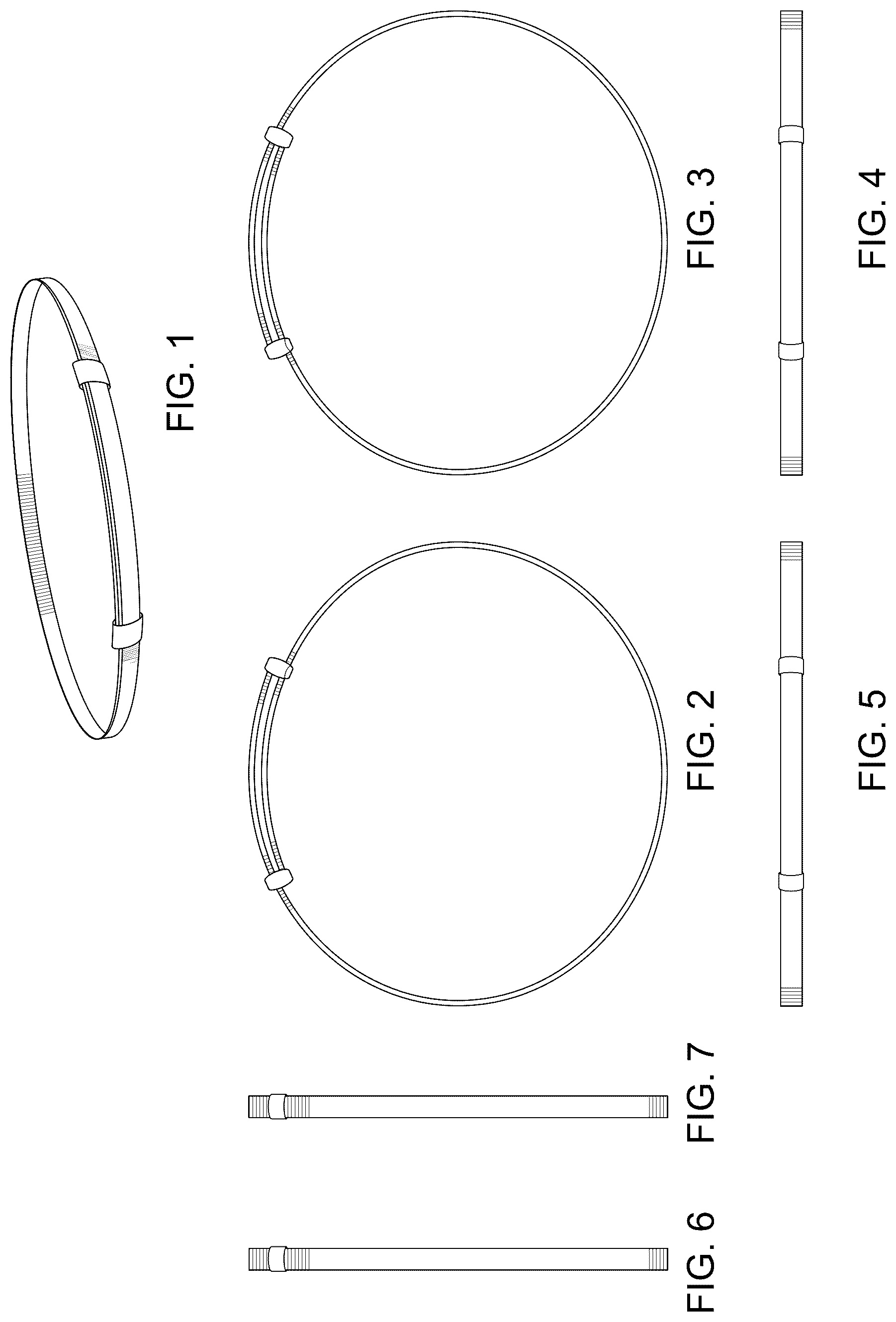 Patent USD1043415 Figure 1 – Expandable flat overlapping narrow band bracelet