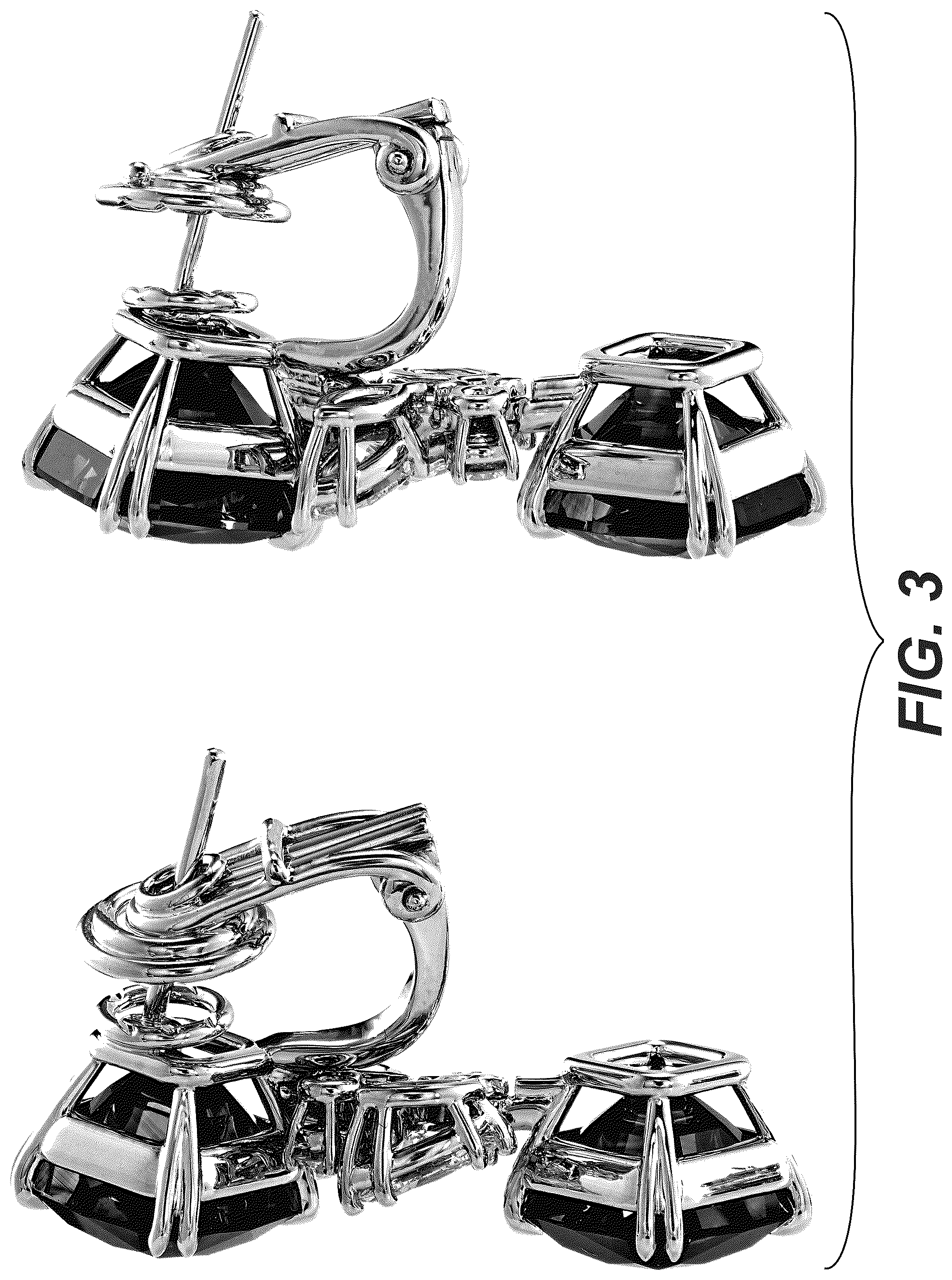 Patent USD1043420 Figure 3 – Pair of earrings