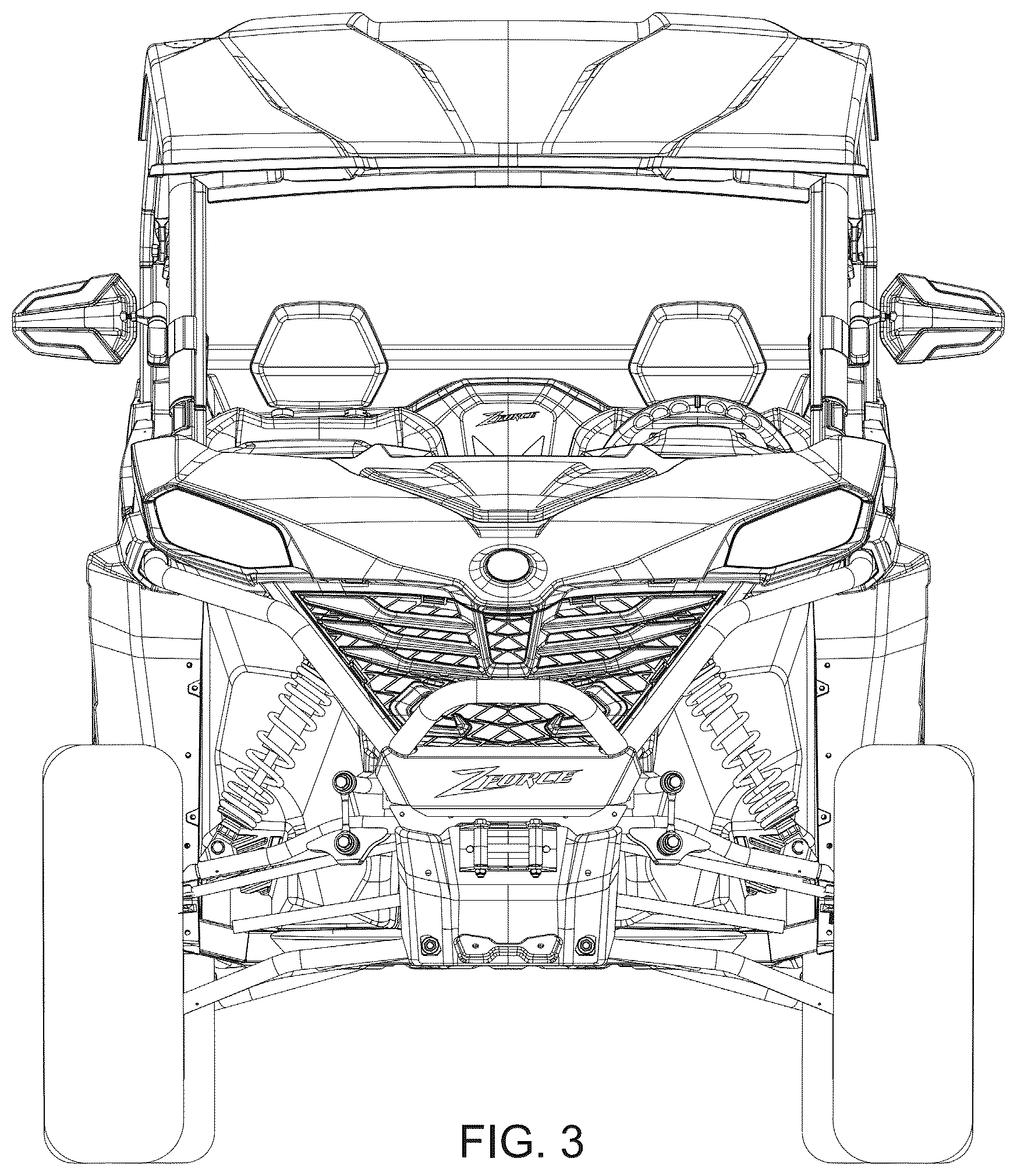 Patent USD1043433 Figure 3 – All-terrain vehicle