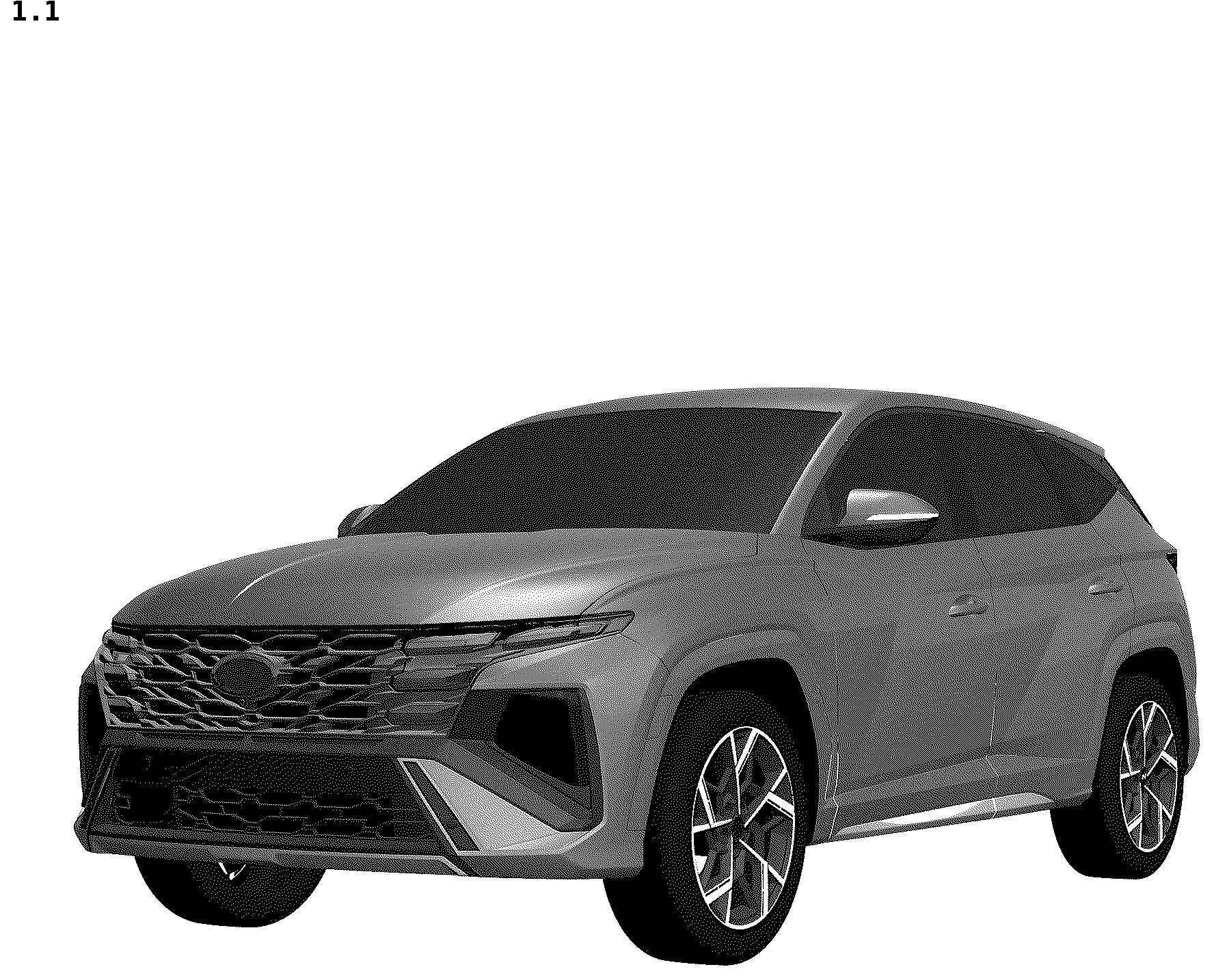 Patent USD1043437 Figure 1 – Motor car