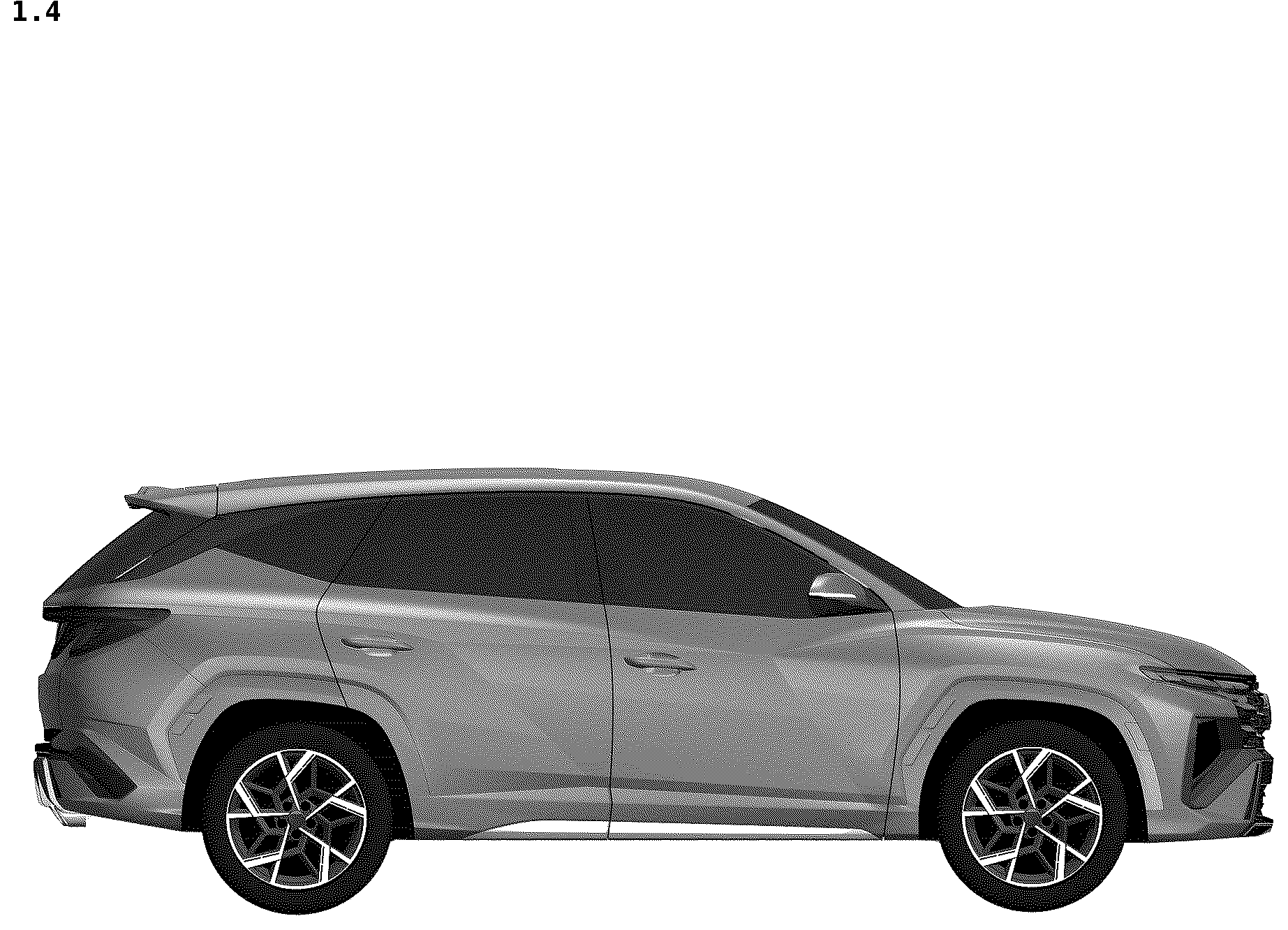 Patent USD1043437 Figure 4 – Motor car