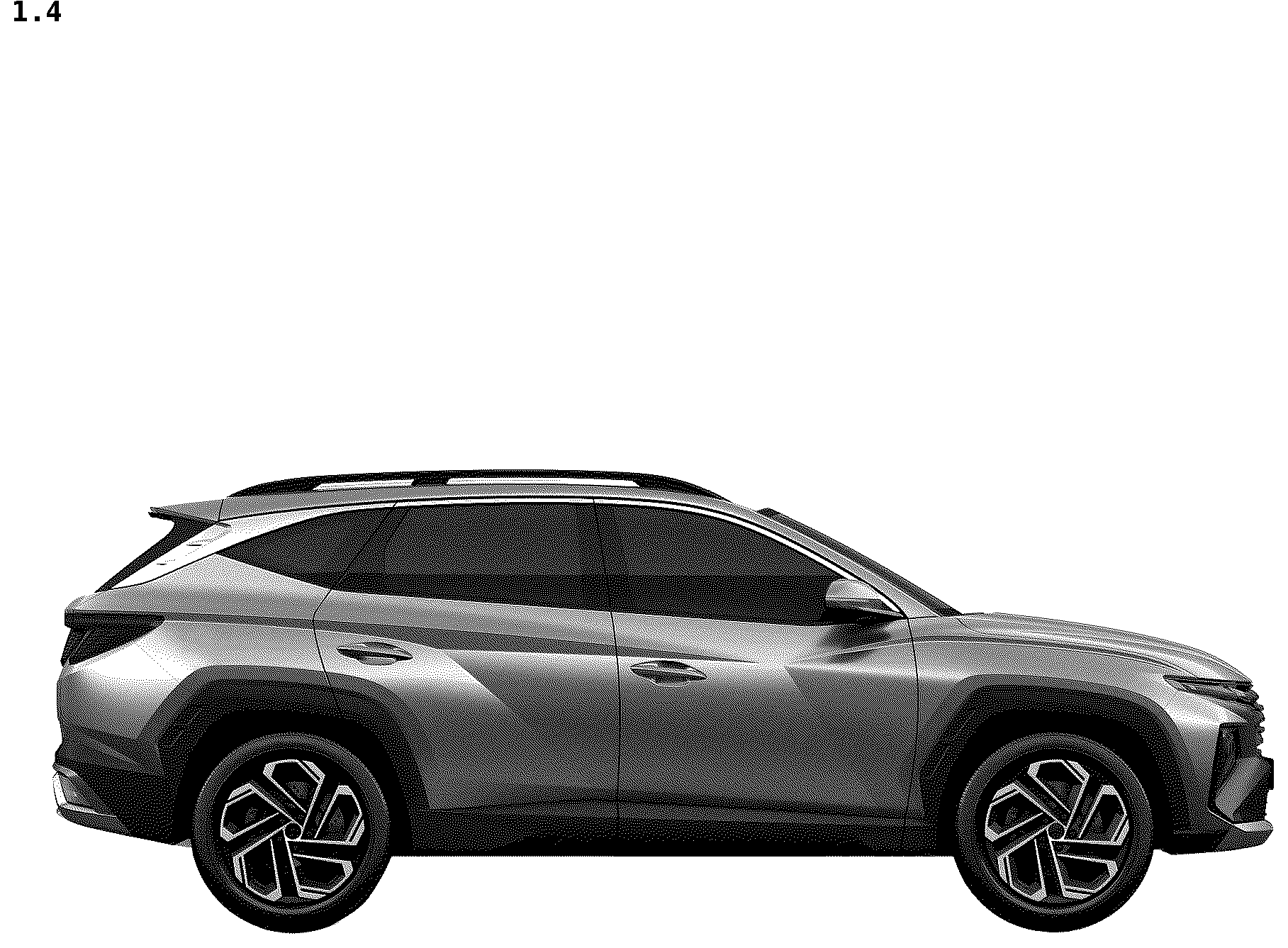 Patent USD1043438 Figure 4 – Motor car