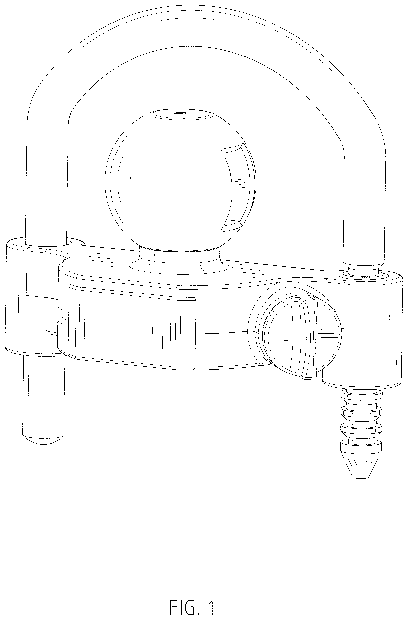 Patent USD1043444 Figure 1 – Trailer lock