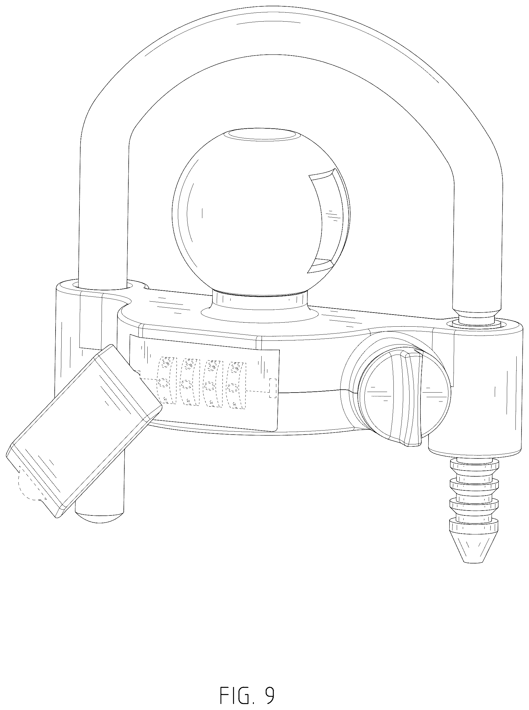 Patent USD1043444 Figure 9 – Trailer lock