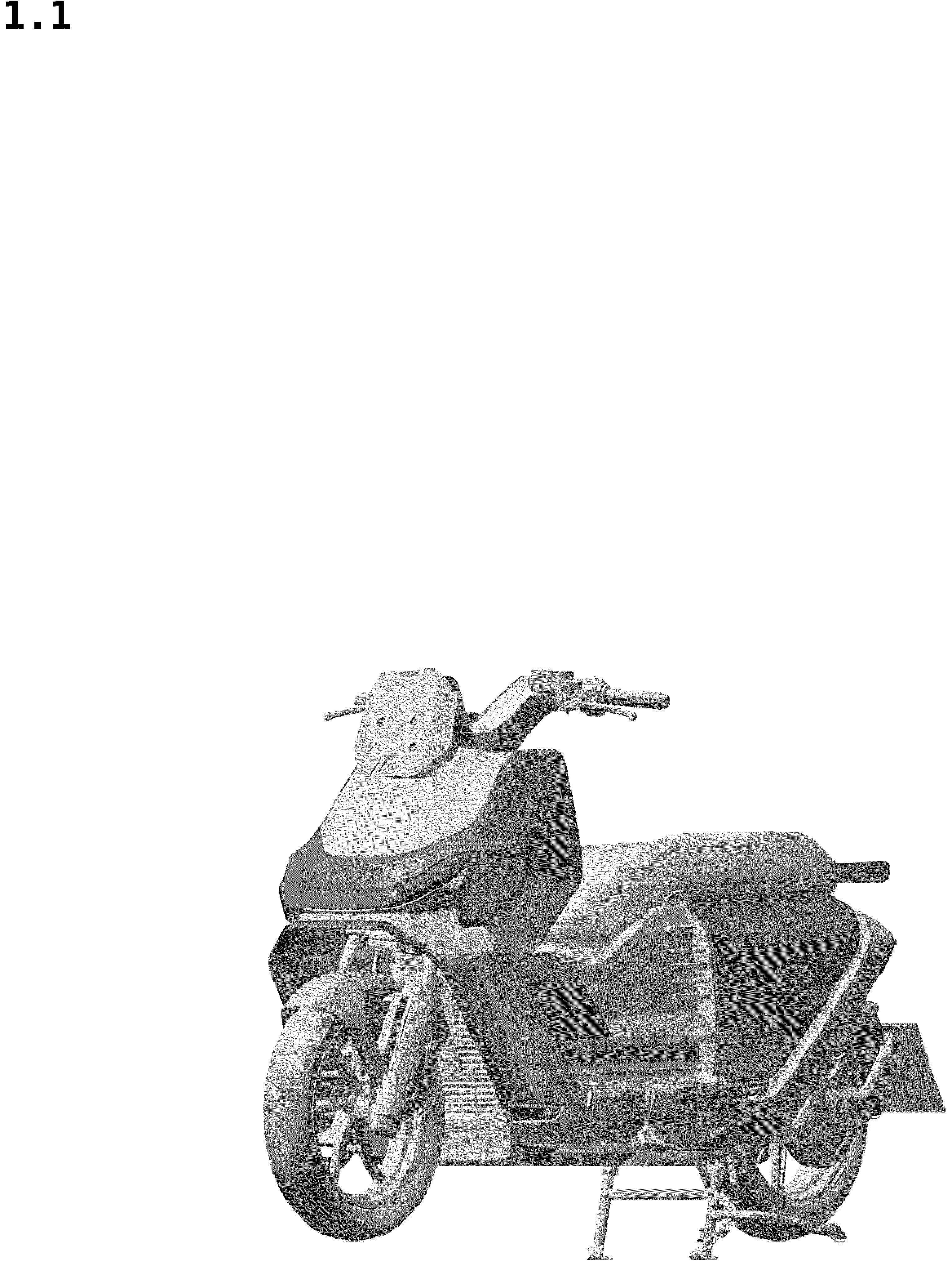 Patent USD1043449 Figure 1 – Electric motor scooter