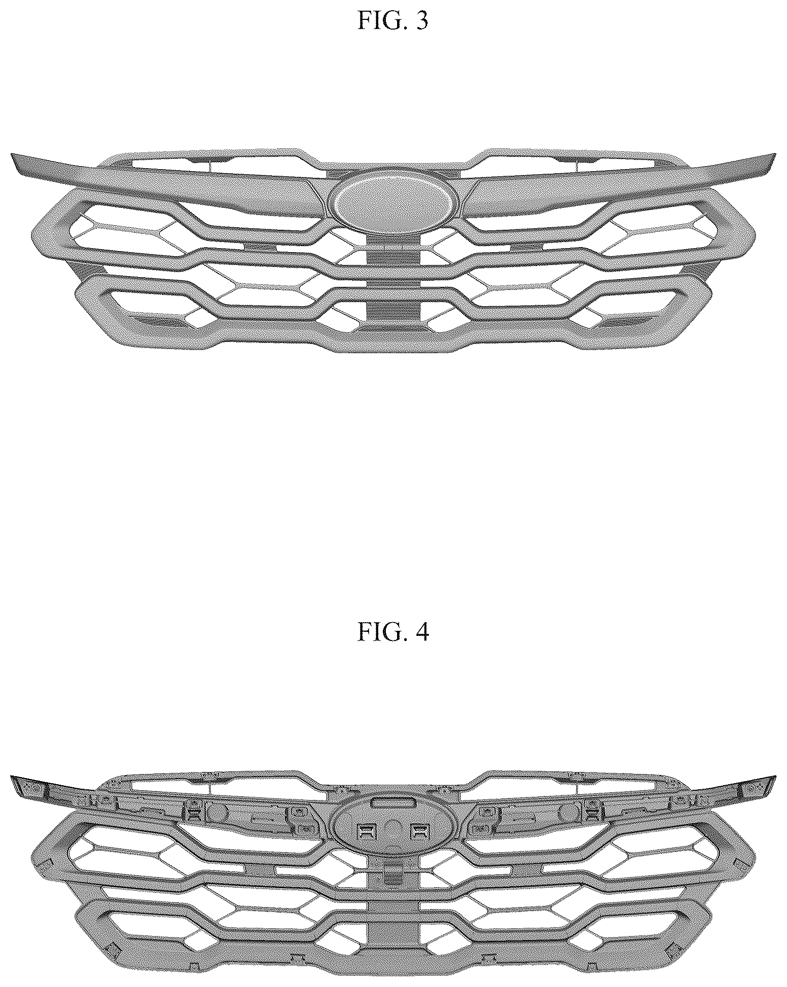 Patent USD1043464 Figure 2 – Front grille for an automobile