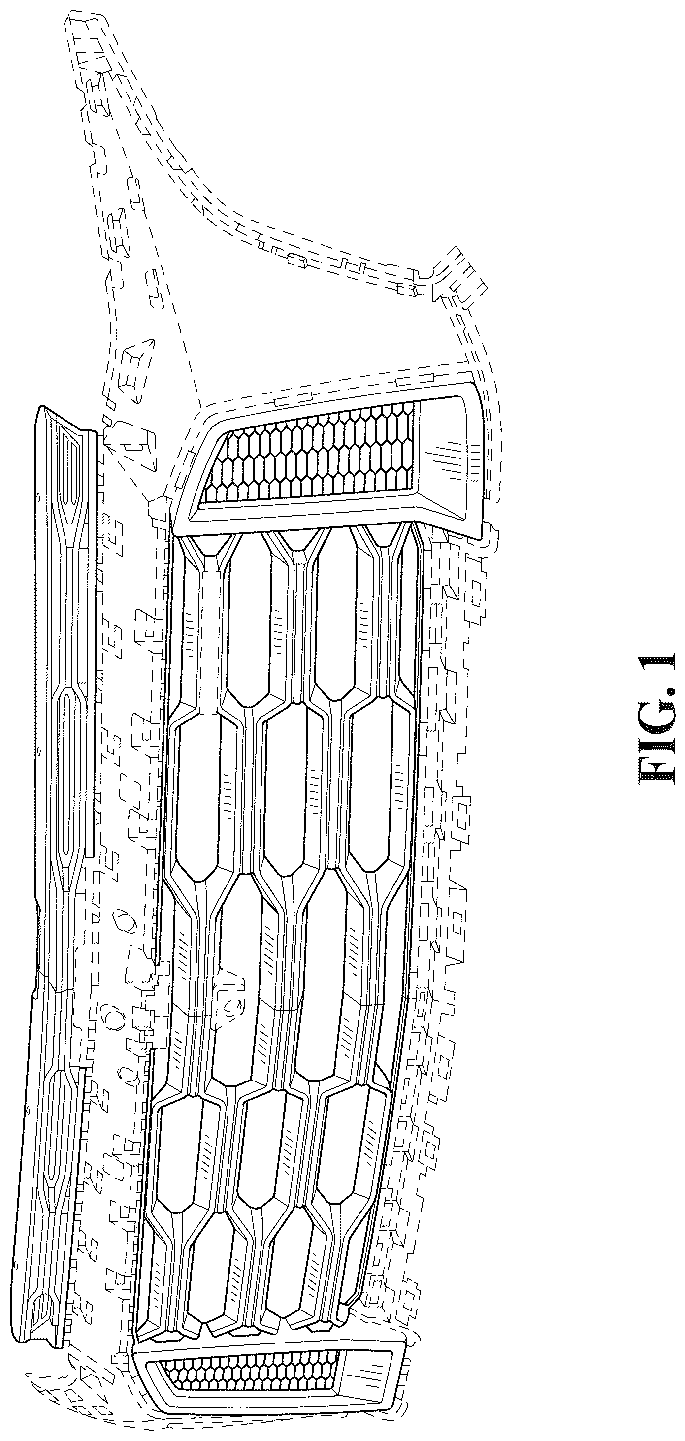 Patent USD1043469 Figure 1 – Motor vehicle grille