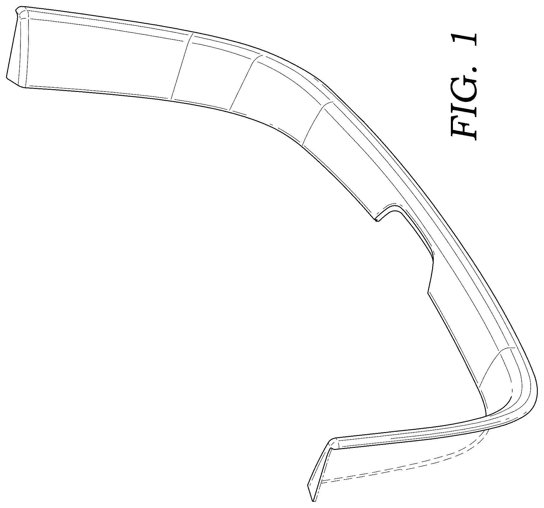 Patent USD1043476 Figure 1 – Vehicle bumper trim