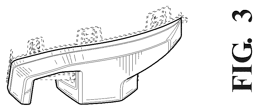 Patent USD1043478 Figure 3 – Vehicle front bumper plate