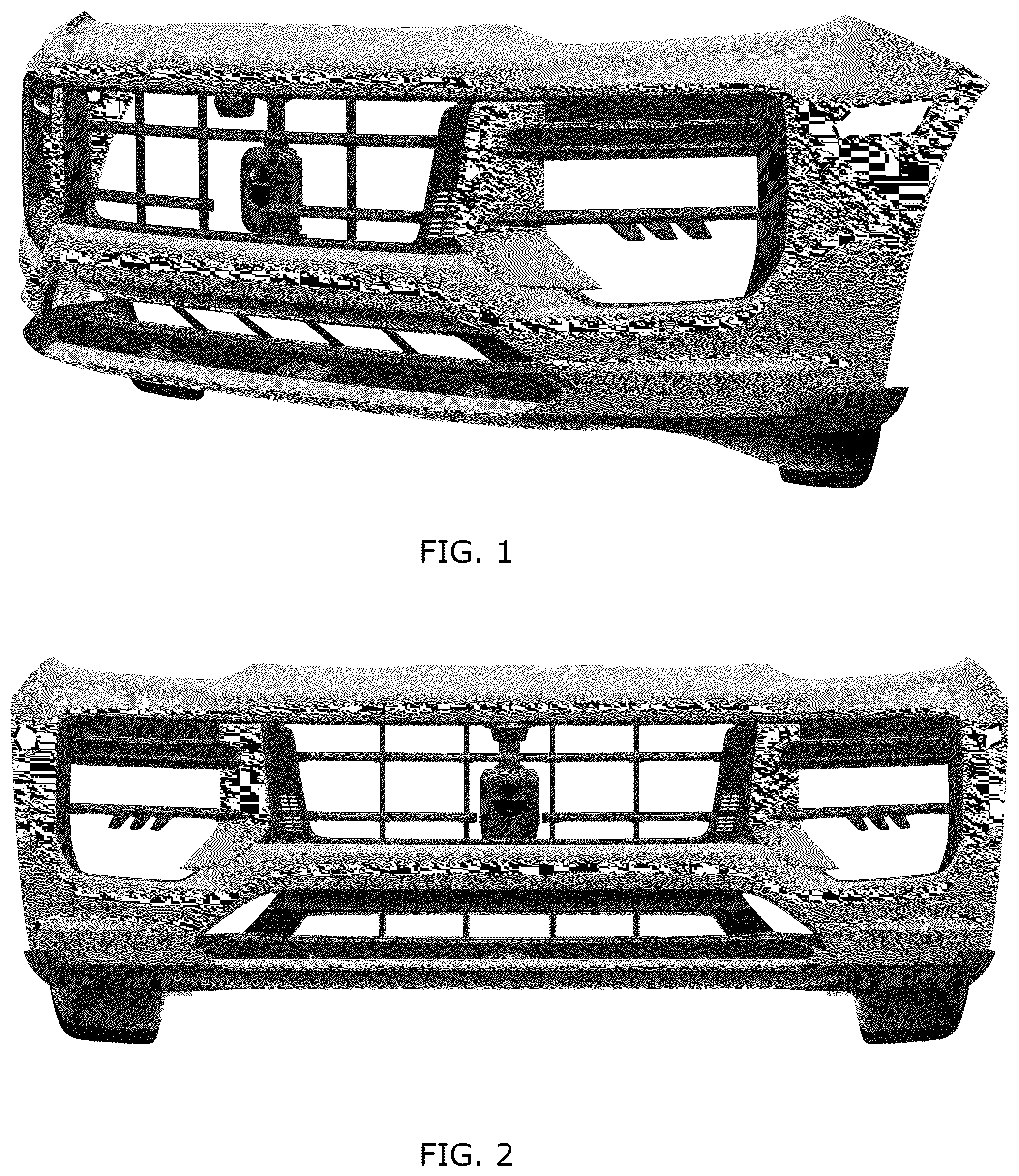 Patent USD1043481 Figure 1 – Front bumper for vehicle