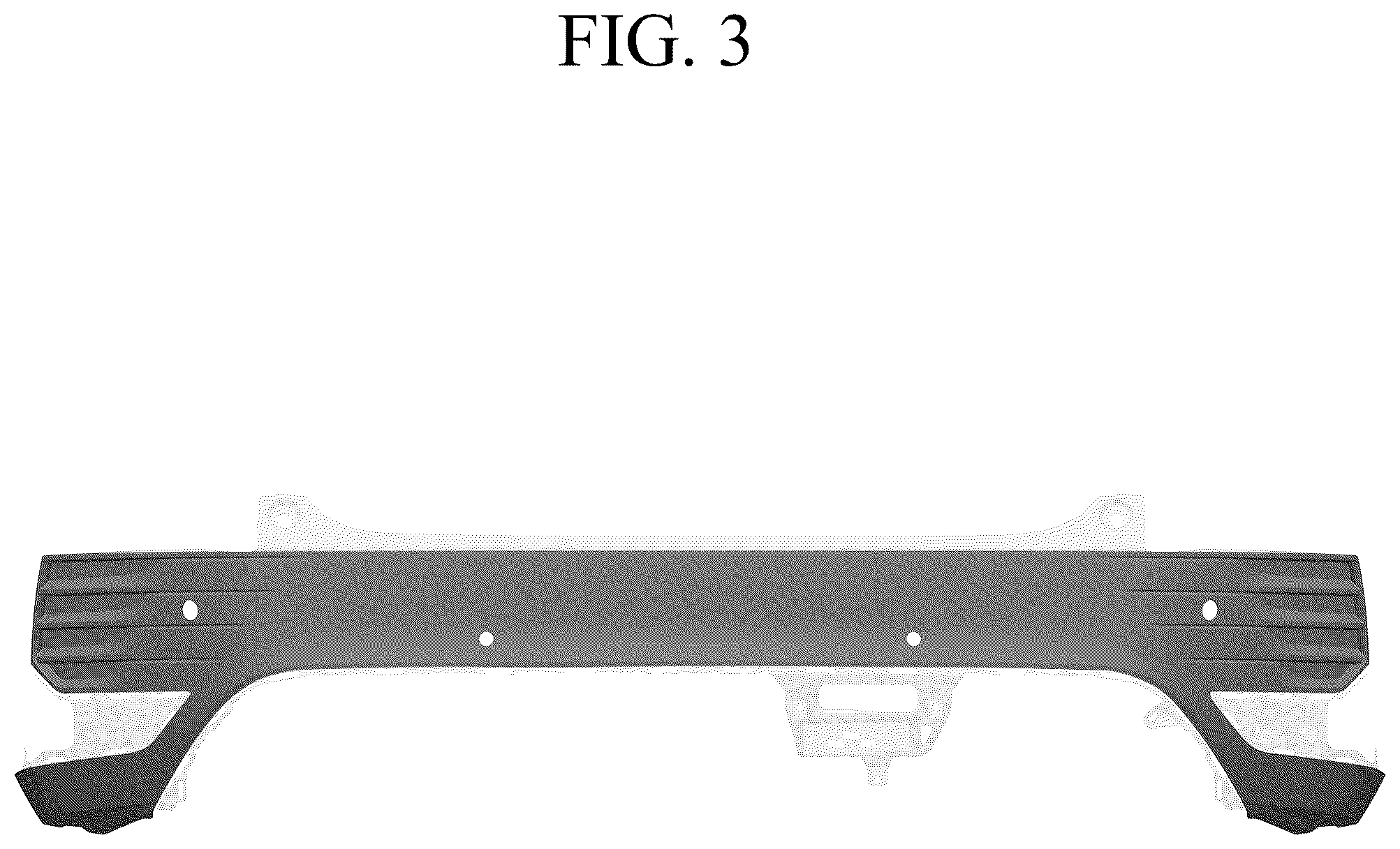 Patent USD1043482 Figure 3 – Rear bumper for automobile