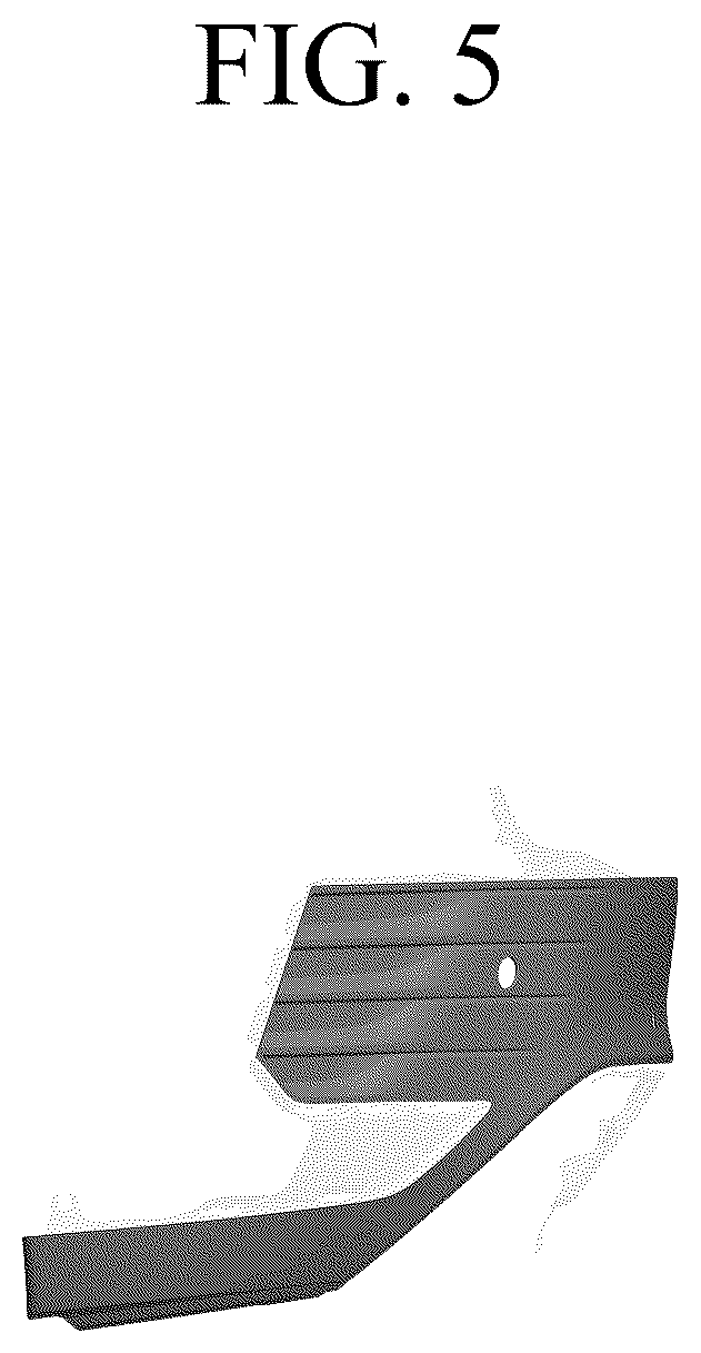 Patent USD1043482 Figure 5 – Rear bumper for automobile