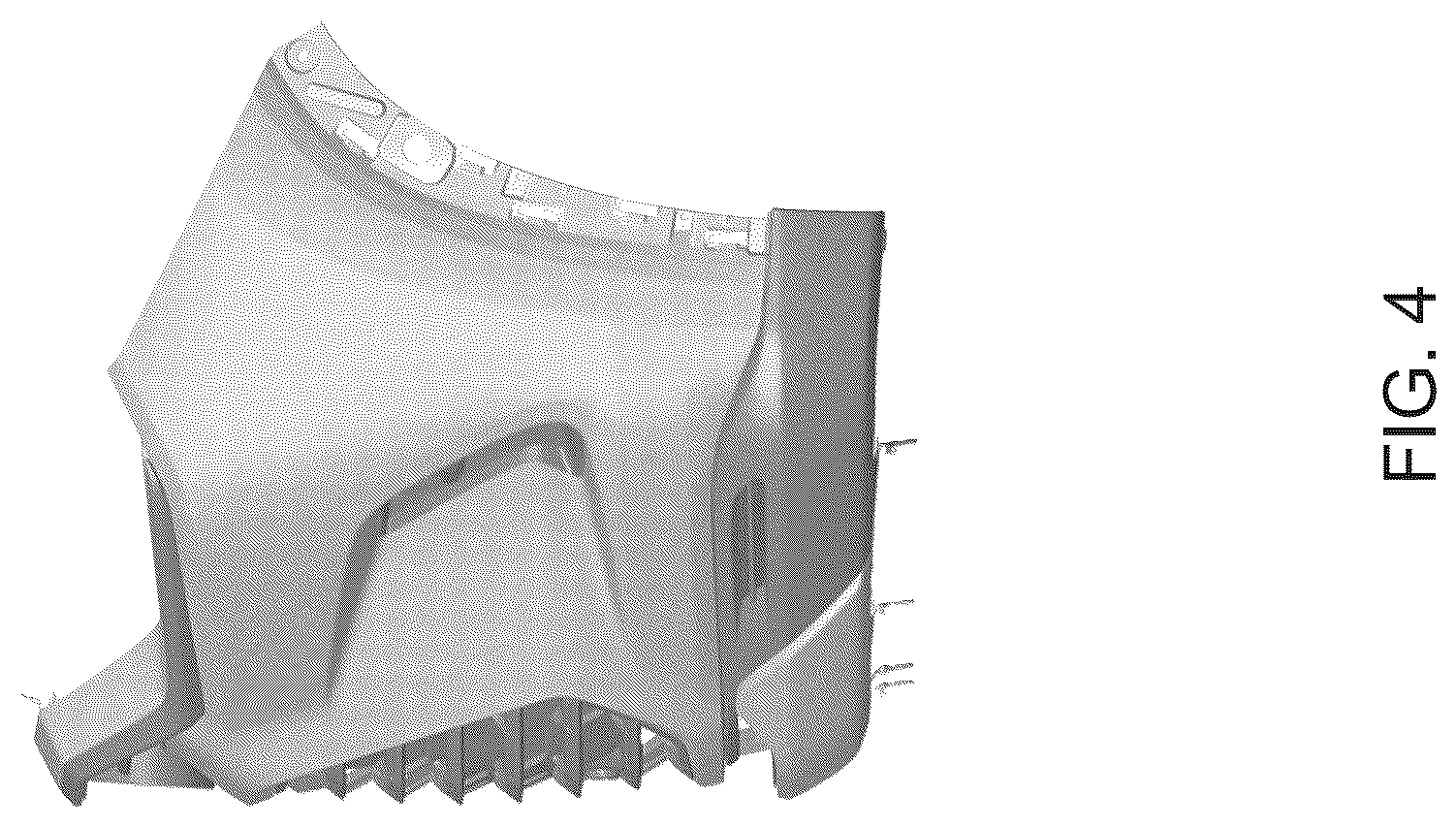 Patent USD1043483 Figure 4 – Front bumper for an automobile