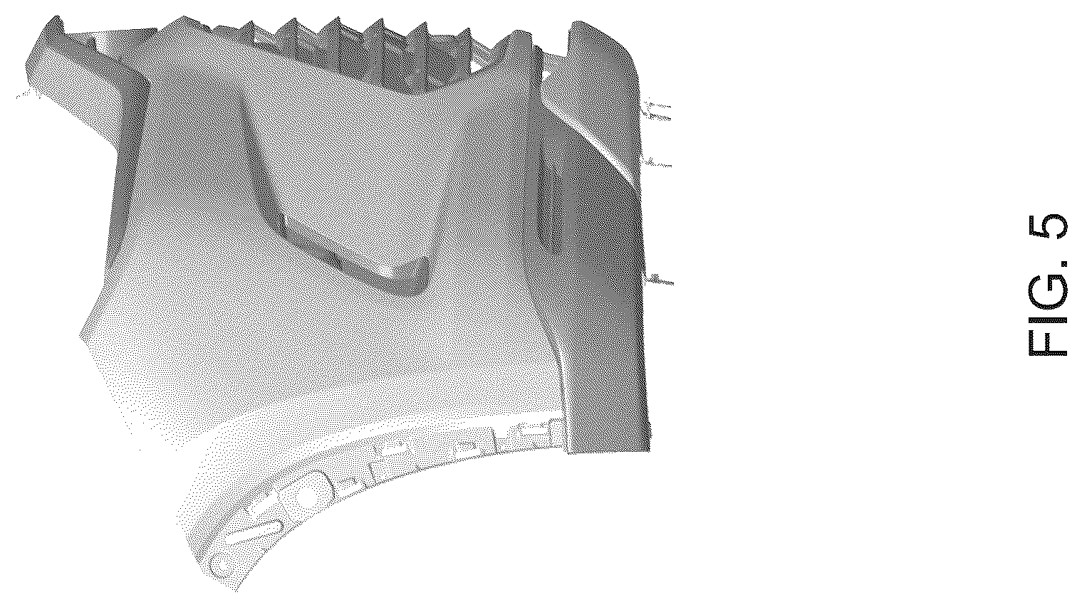 Patent USD1043483 Figure 5 – Front bumper for an automobile