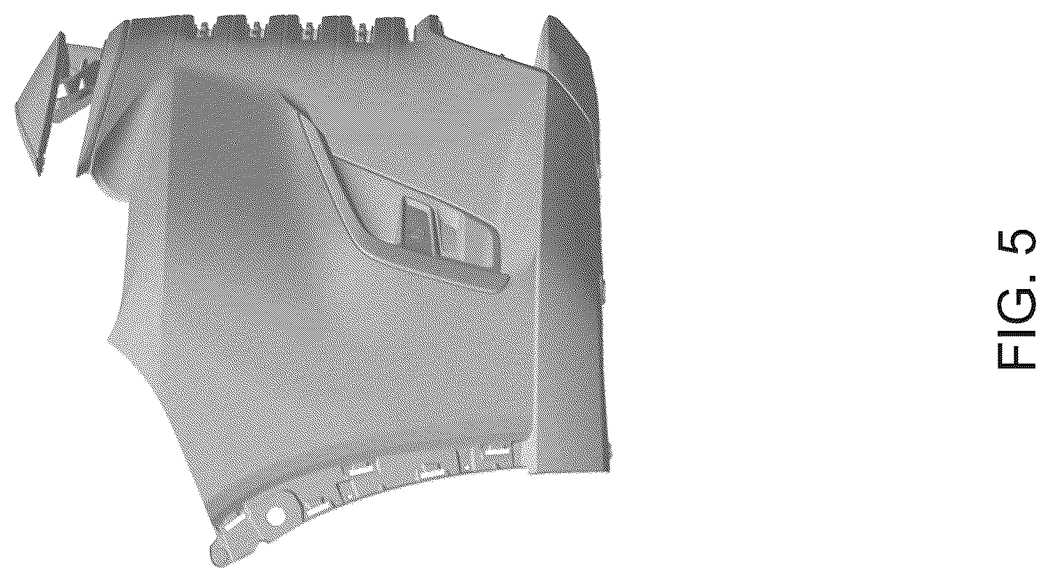 Patent USD1043484 Figure 5 – Front bumper for an automobile