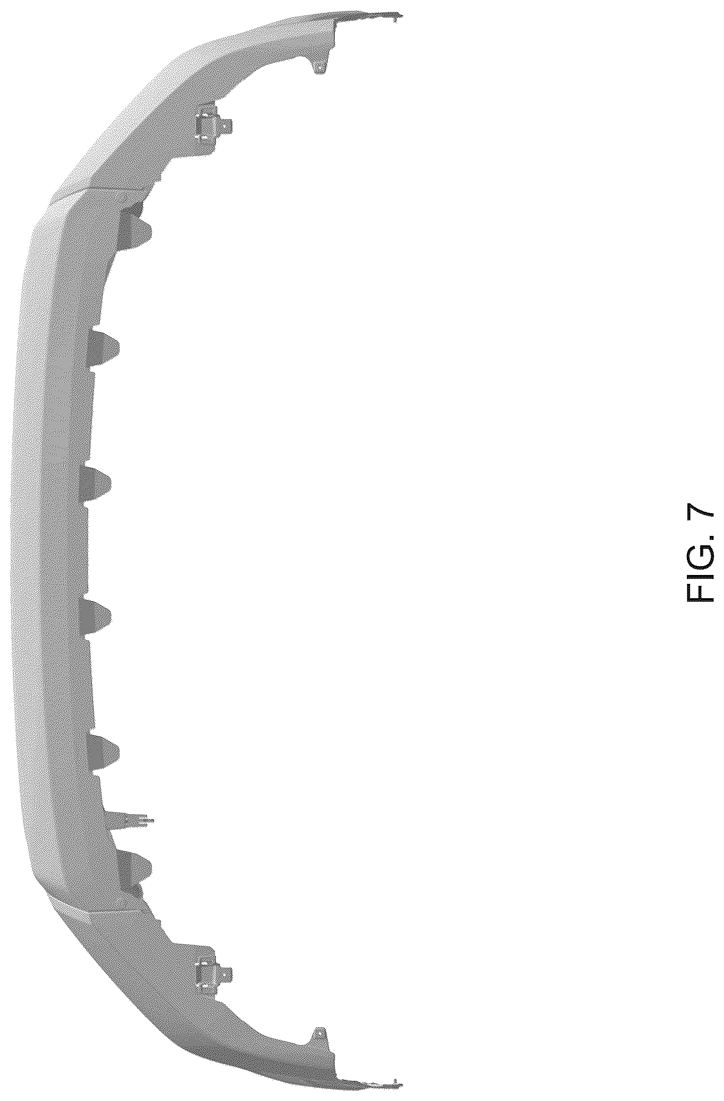 Patent USD1043484 Figure 7 – Front bumper for an automobile
