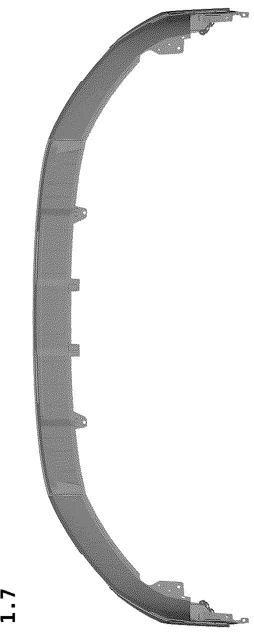 Patent USD1043485 Figure 7 – Front bumper cover for automobile