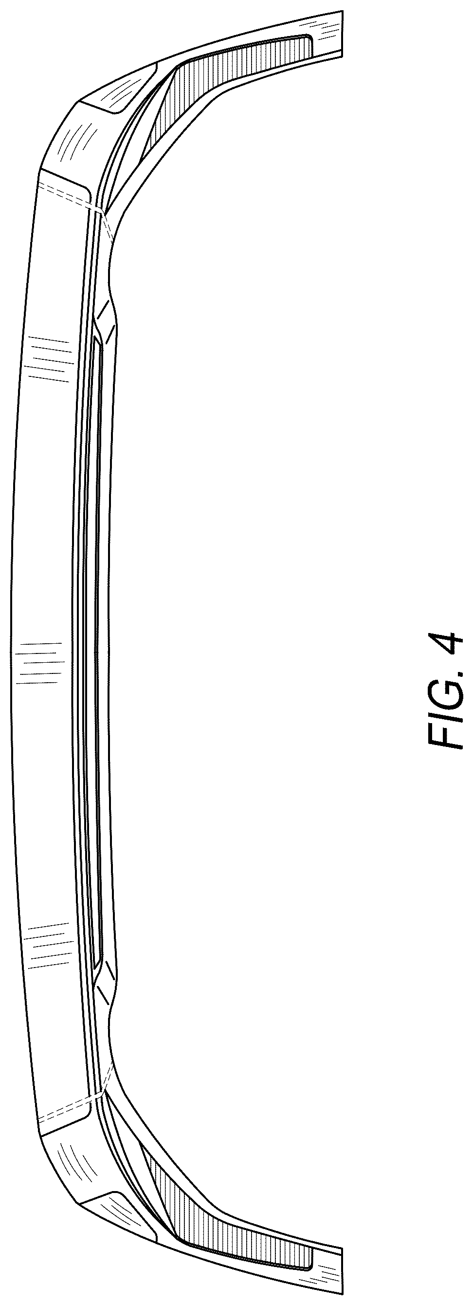 Patent USD1043489 Figure 4 – Automotive vehicle rear spoiler with central stop light