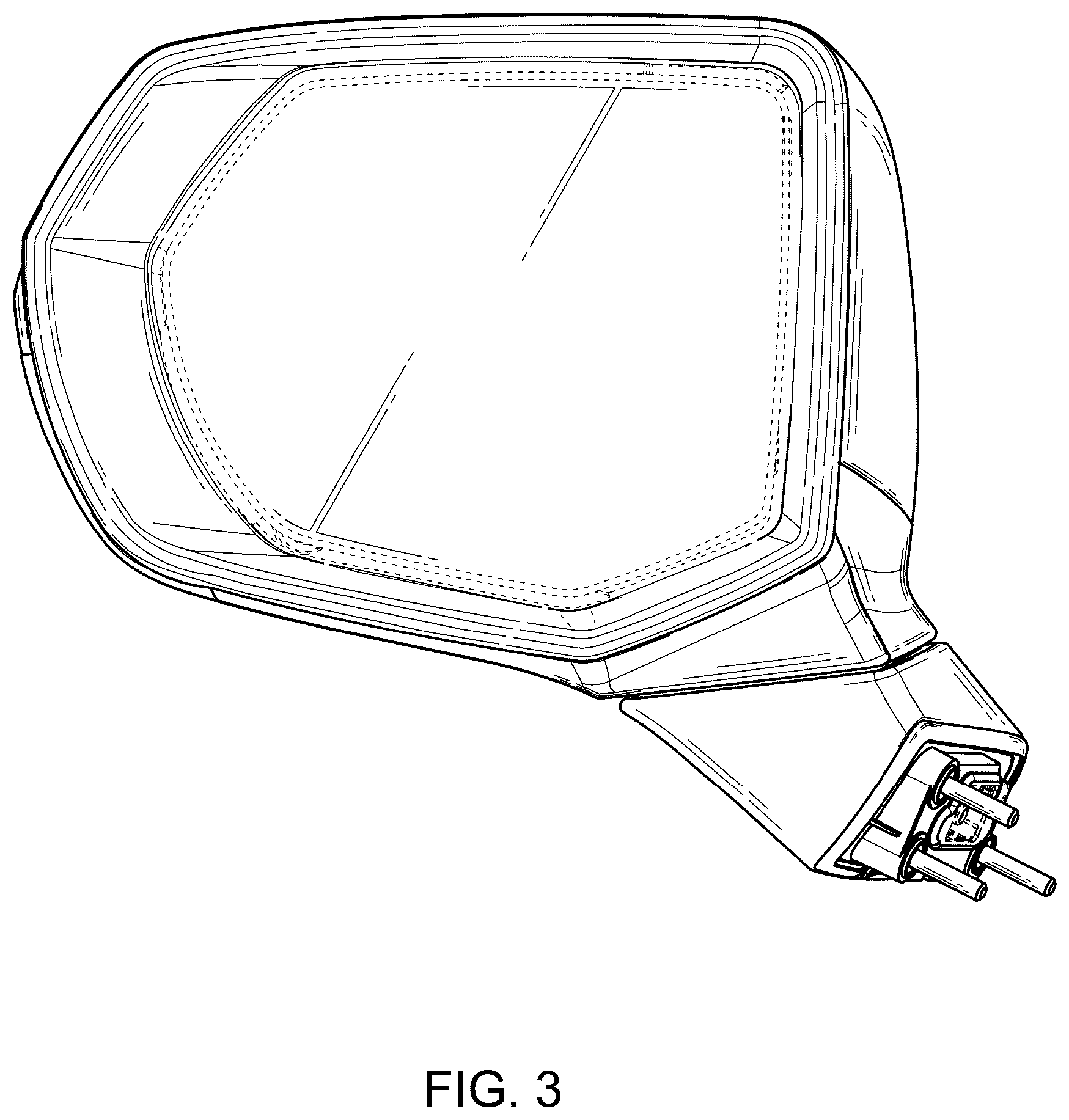 Patent USD1043492 Figure 3 – Vehicle mirror