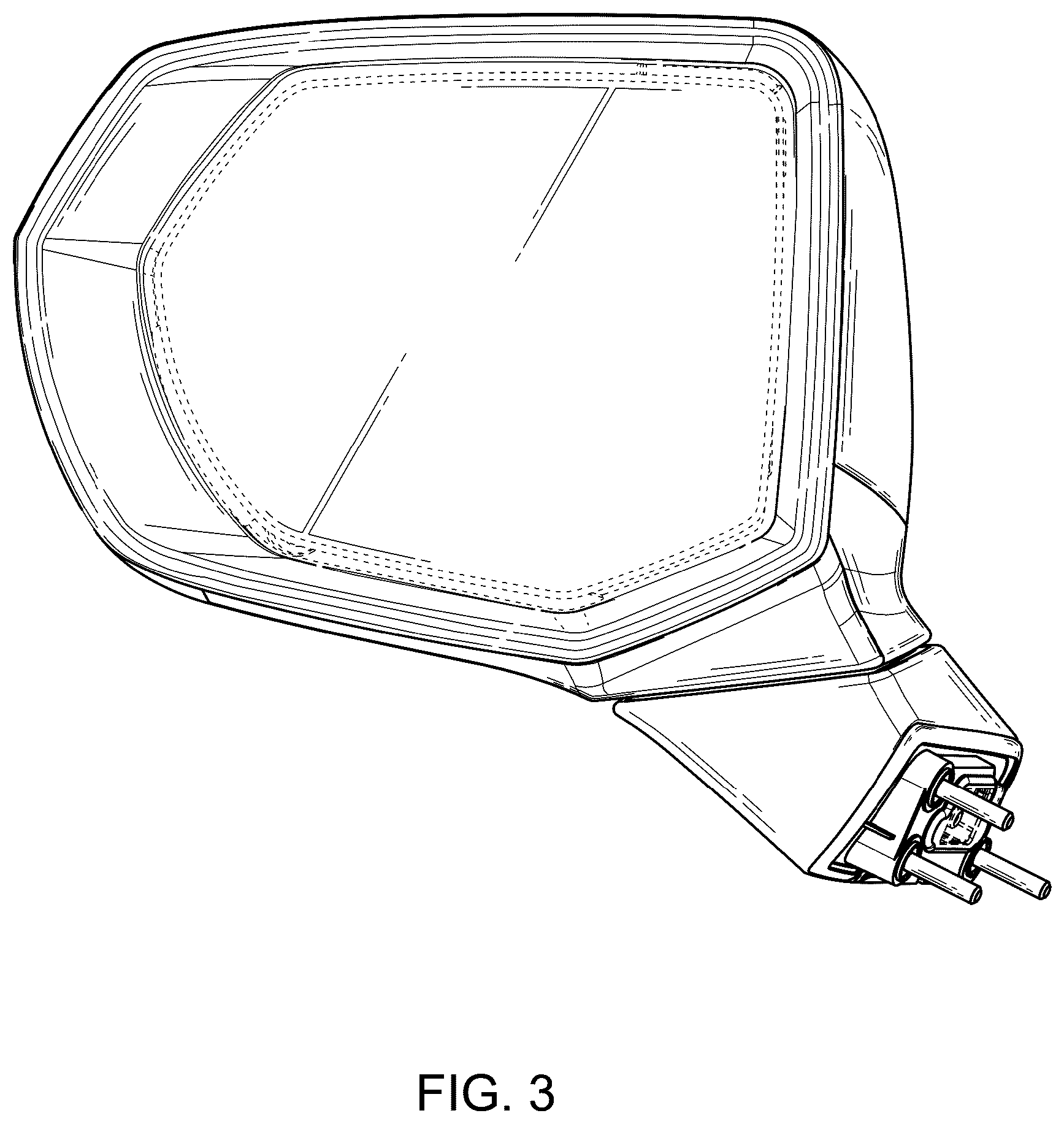Patent USD1043493 Figure 3 – Vehicle mirror