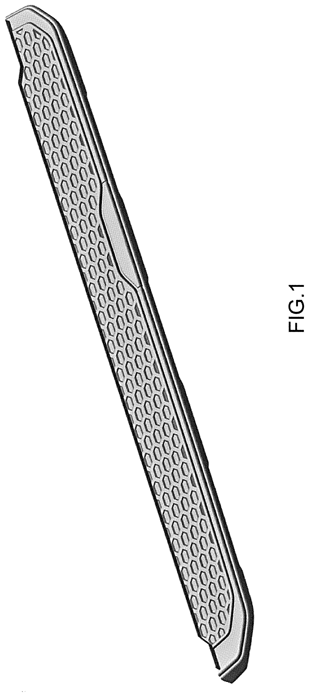 Patent USD1043498 Figure 1 – Running board for a vehicle