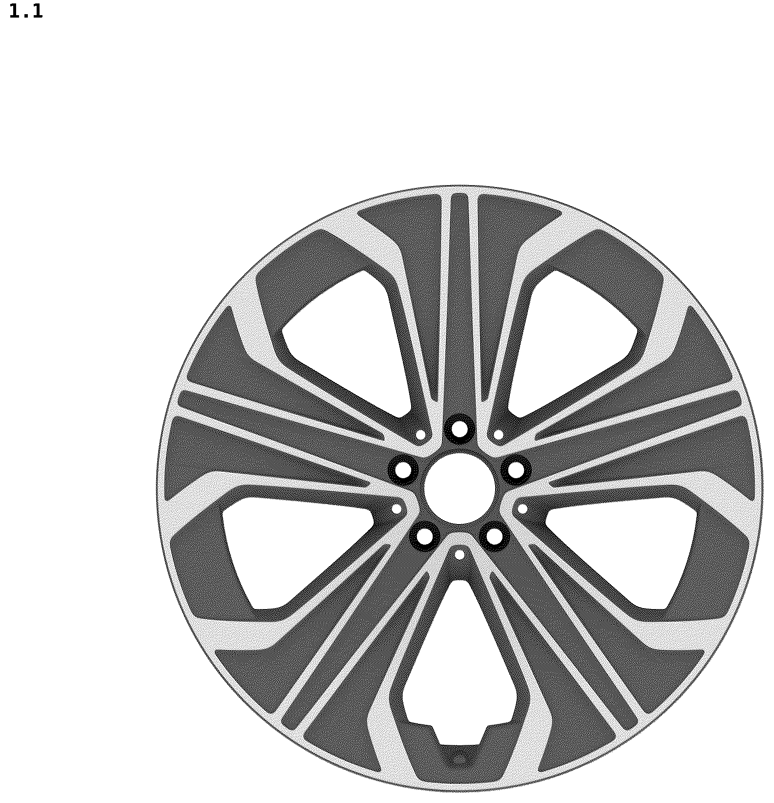 Patent USD1043502 — Vehicle wheel rim — Figure 1