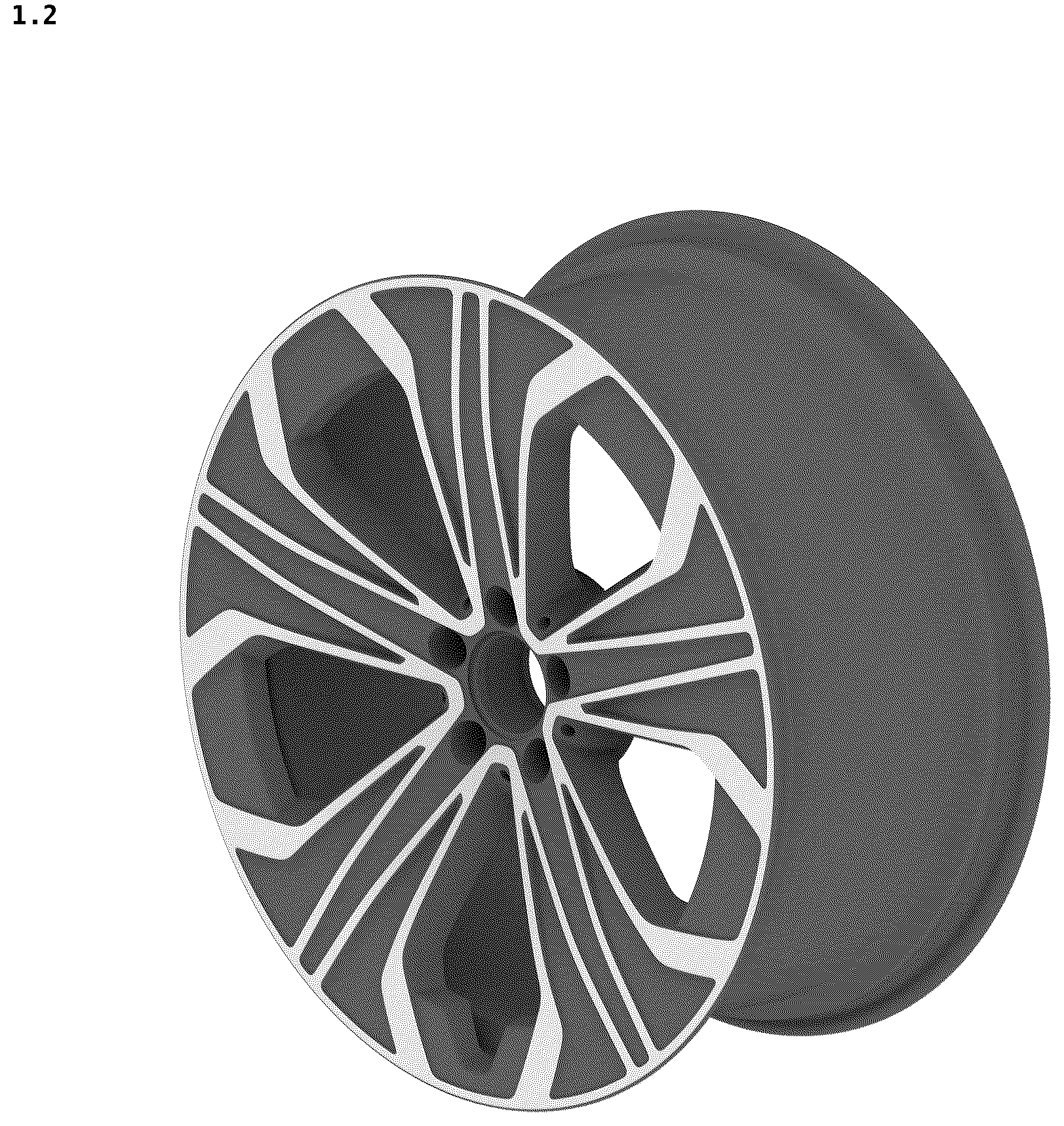Patent USD1043502 Figure 2 – Vehicle wheel rim