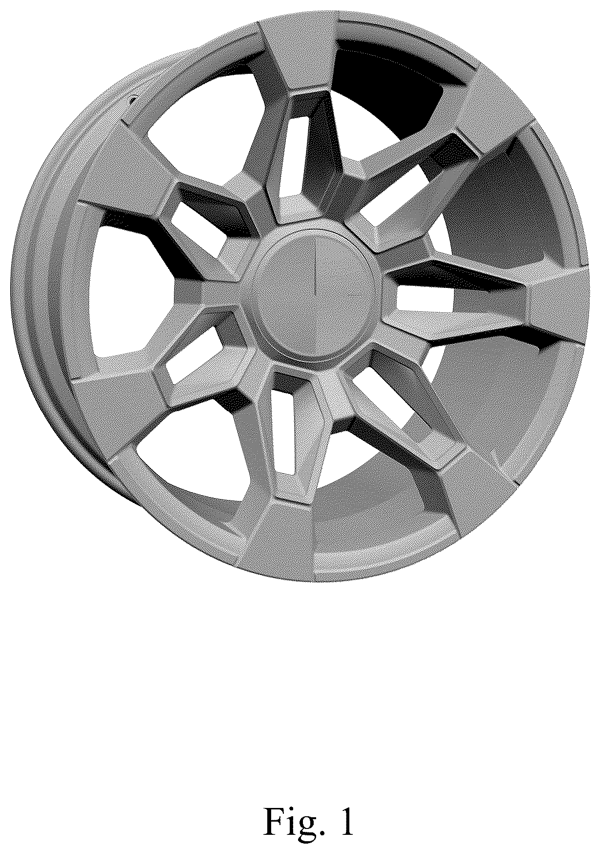 Patent USD1043503 Figure 1 – Vehicle wheel, toy vehicle wheel, and/or replicas thereof