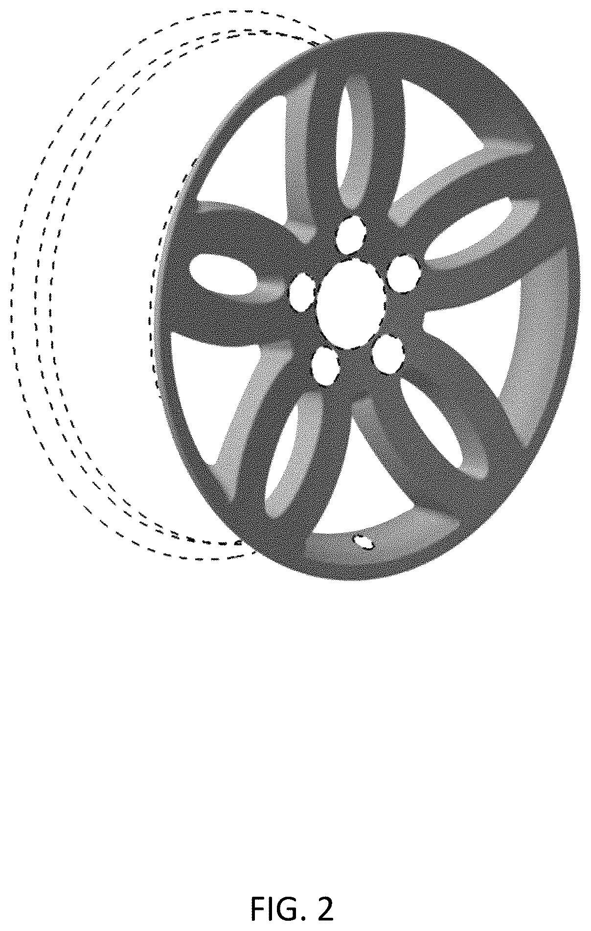 Patent USD1043504 Figure 2 – Vehicle wheel