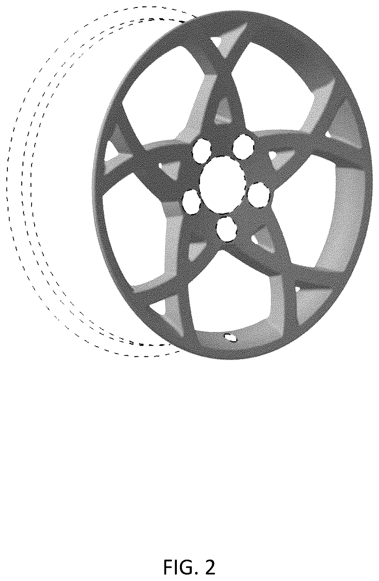 Patent USD1043505 Figure 2 – Vehicle wheel