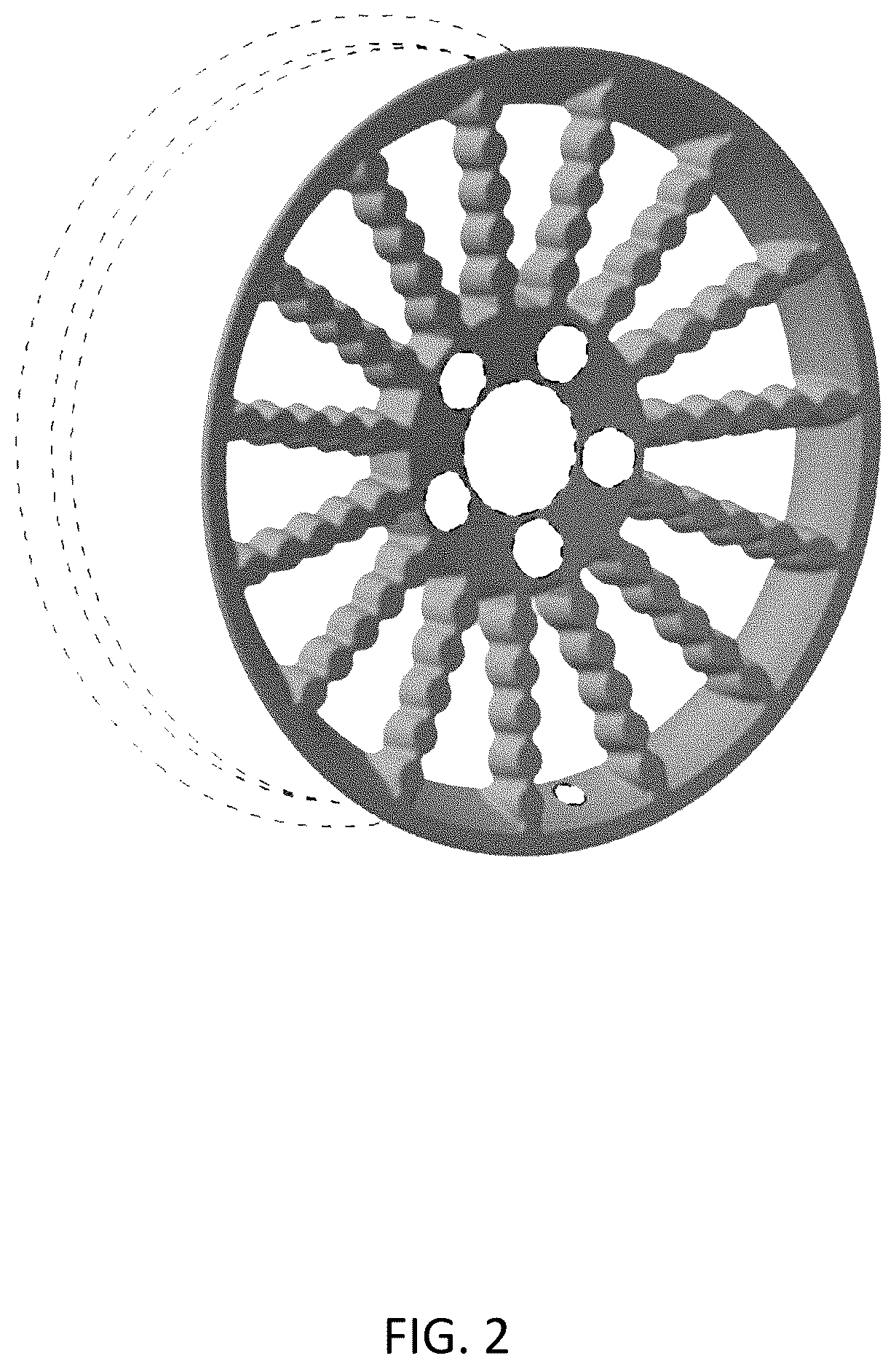Patent USD1043506 Figure 2 – Vehicle wheel
