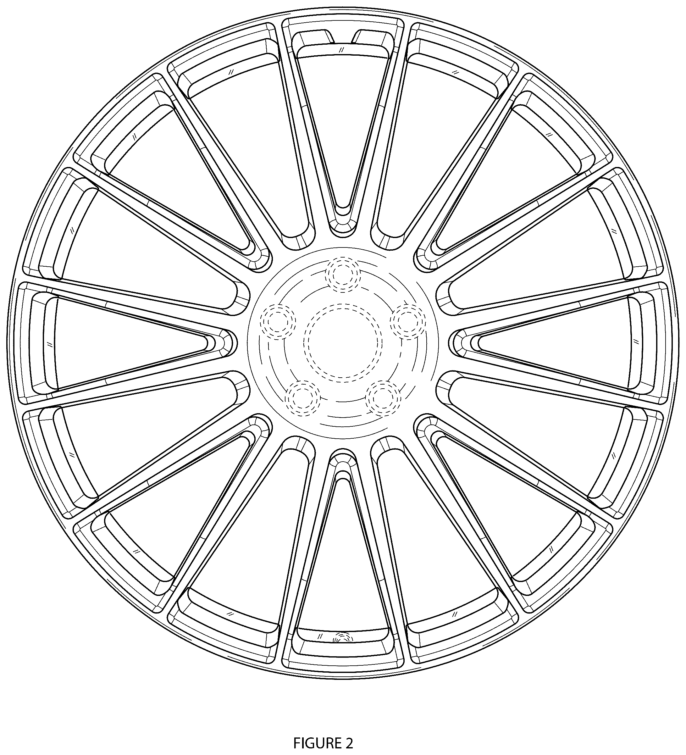 Patent USD1043508 Figure 2 – Automotive wheel