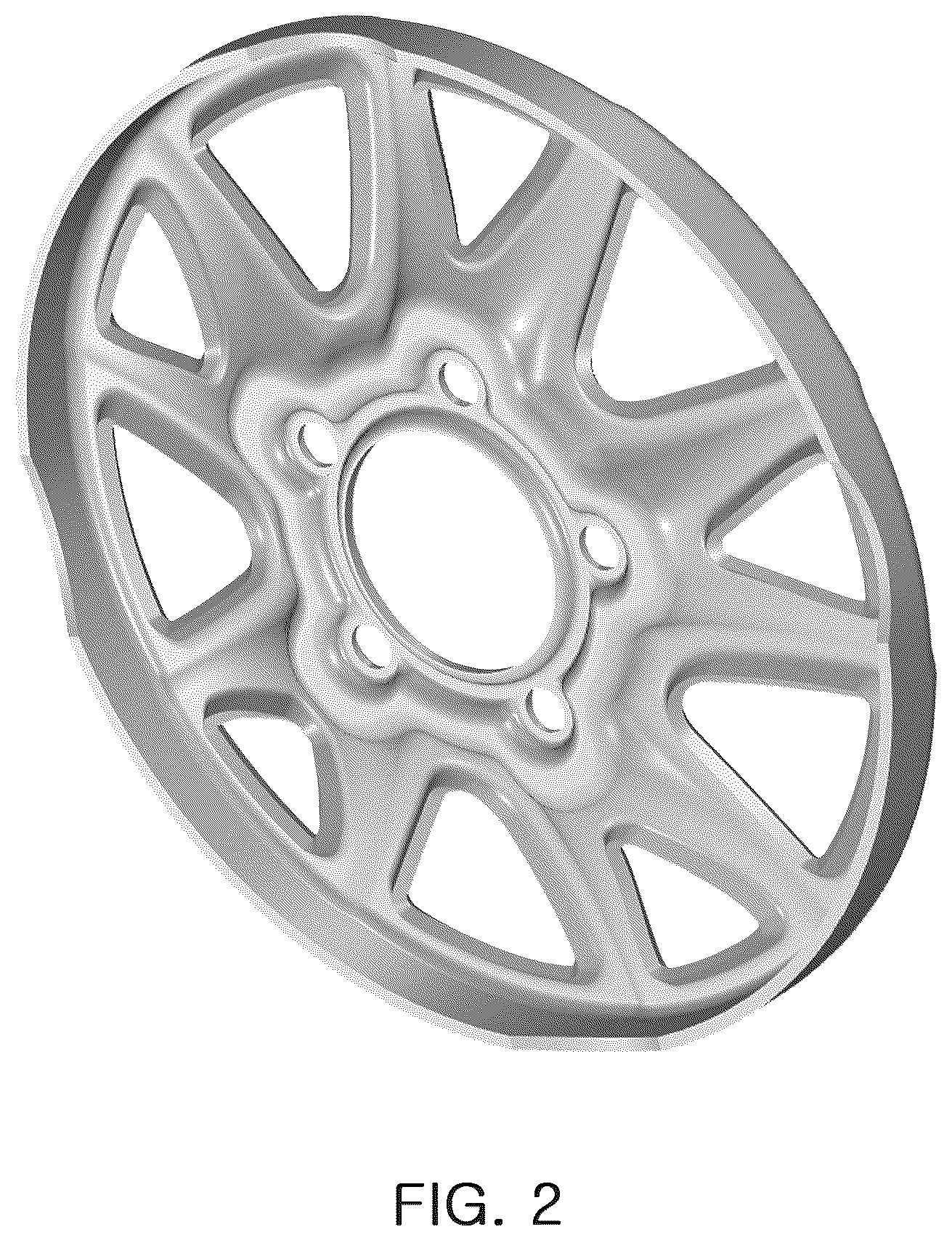 Patent USD1043509 Figure 2 – Wheel disc for a vehicle