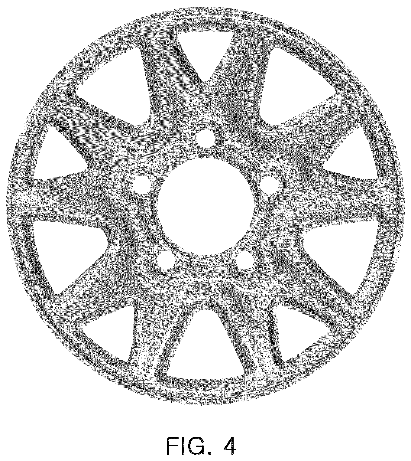 Patent USD1043509 Figure 4 – Wheel disc for a vehicle