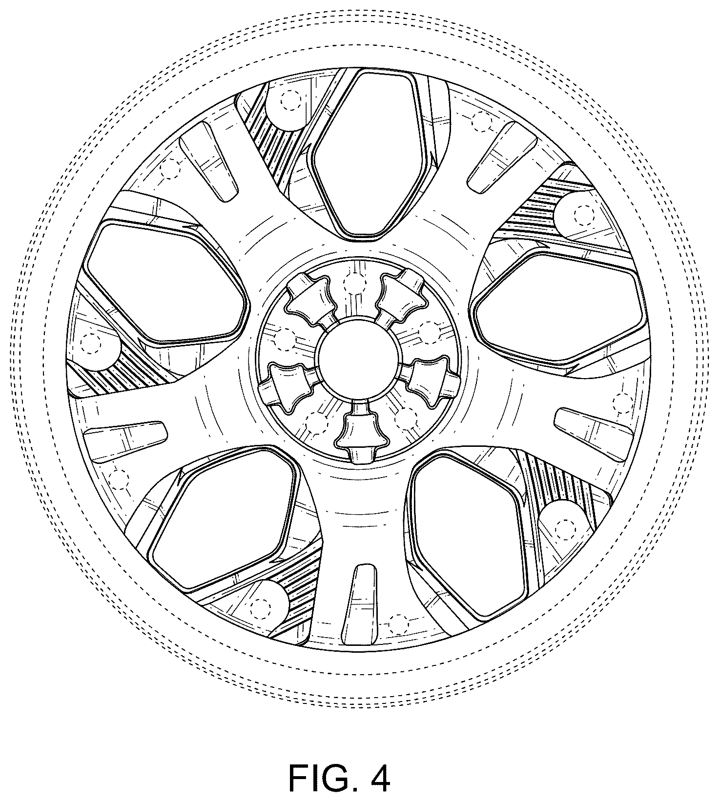 Patent USD1043511 Figure 4 – Wheel hub