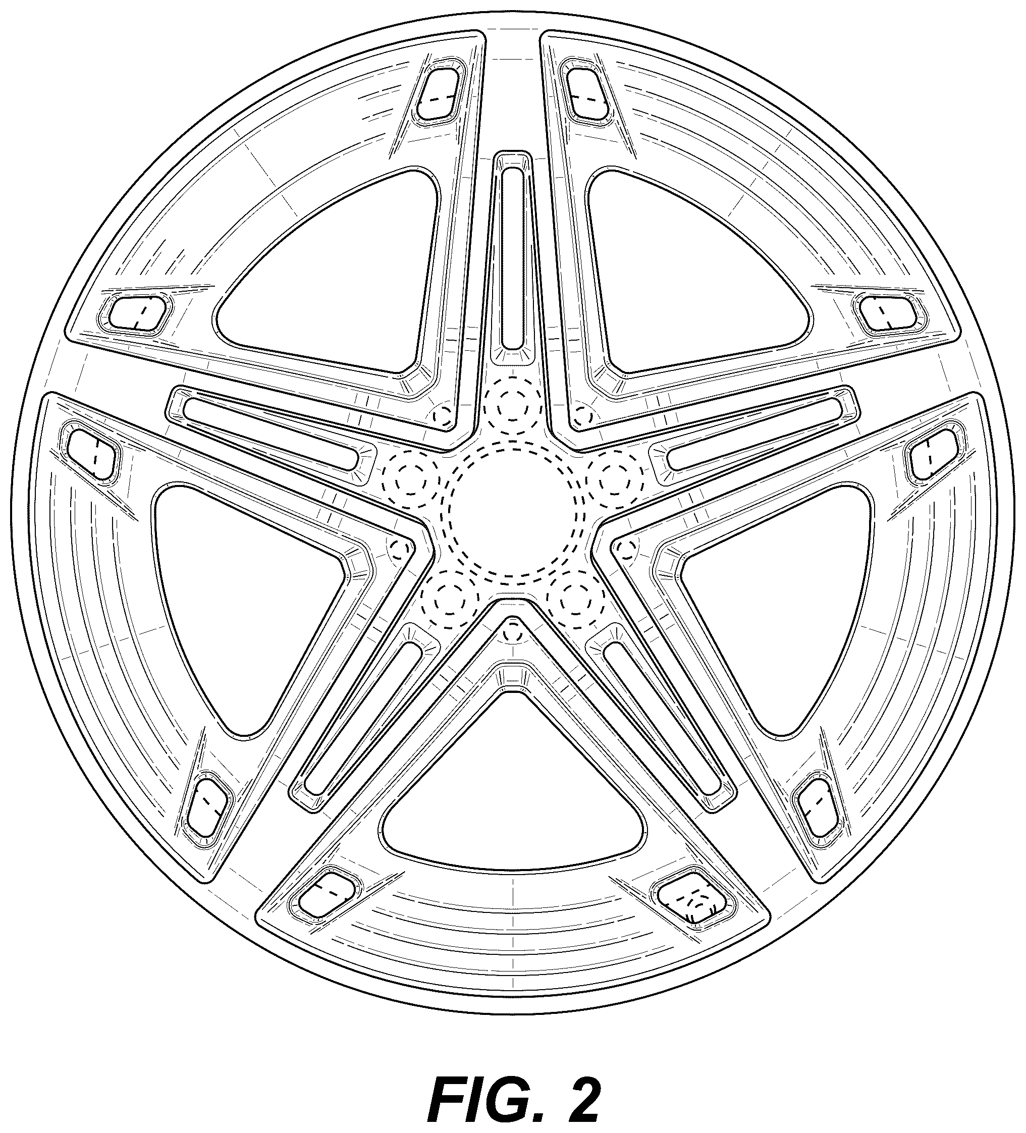 Patent USD1043512 Figure 2 – Wheel or wheel cover