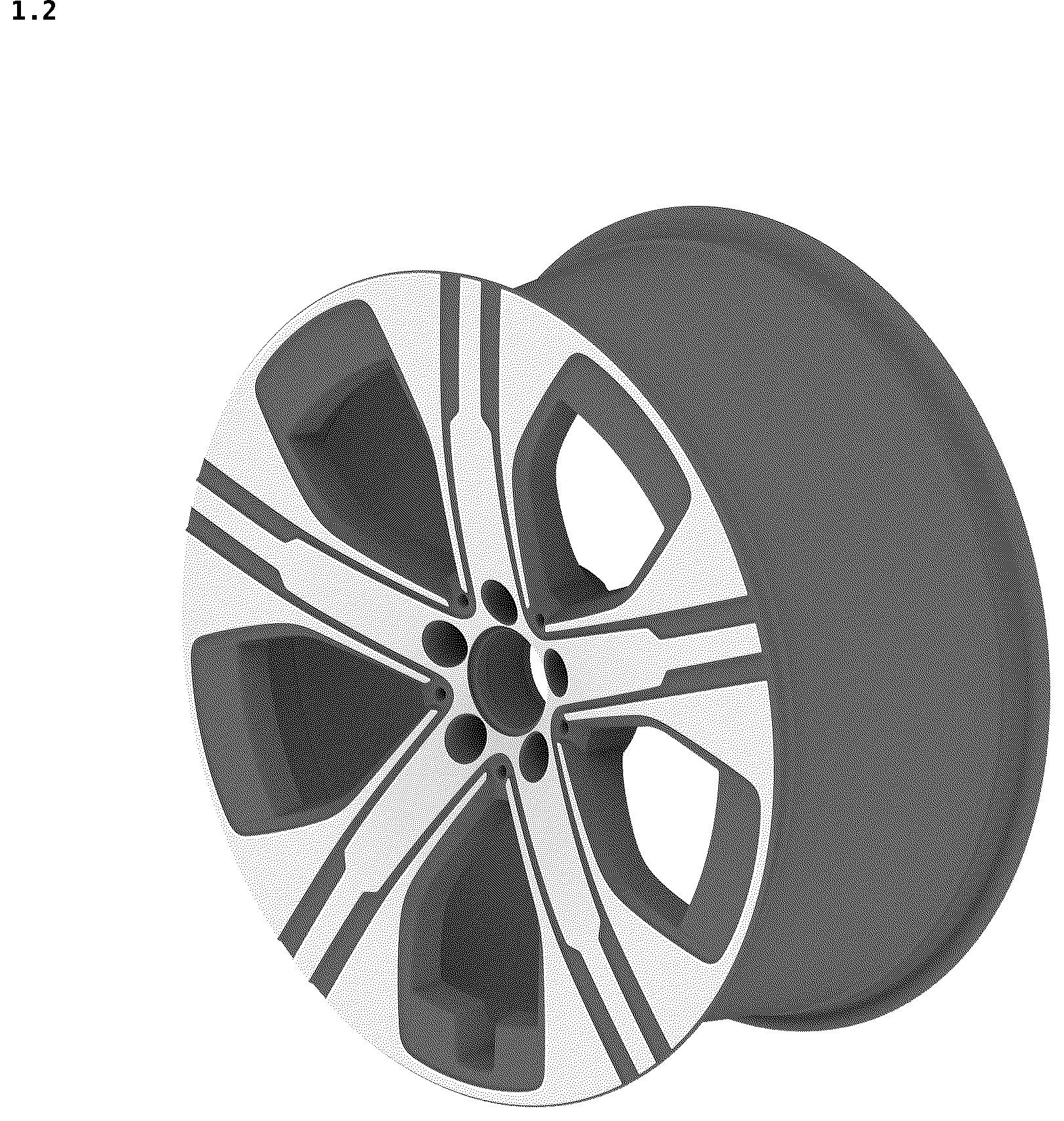 Patent USD1043515 Figure 2 – Vehicle wheel rim