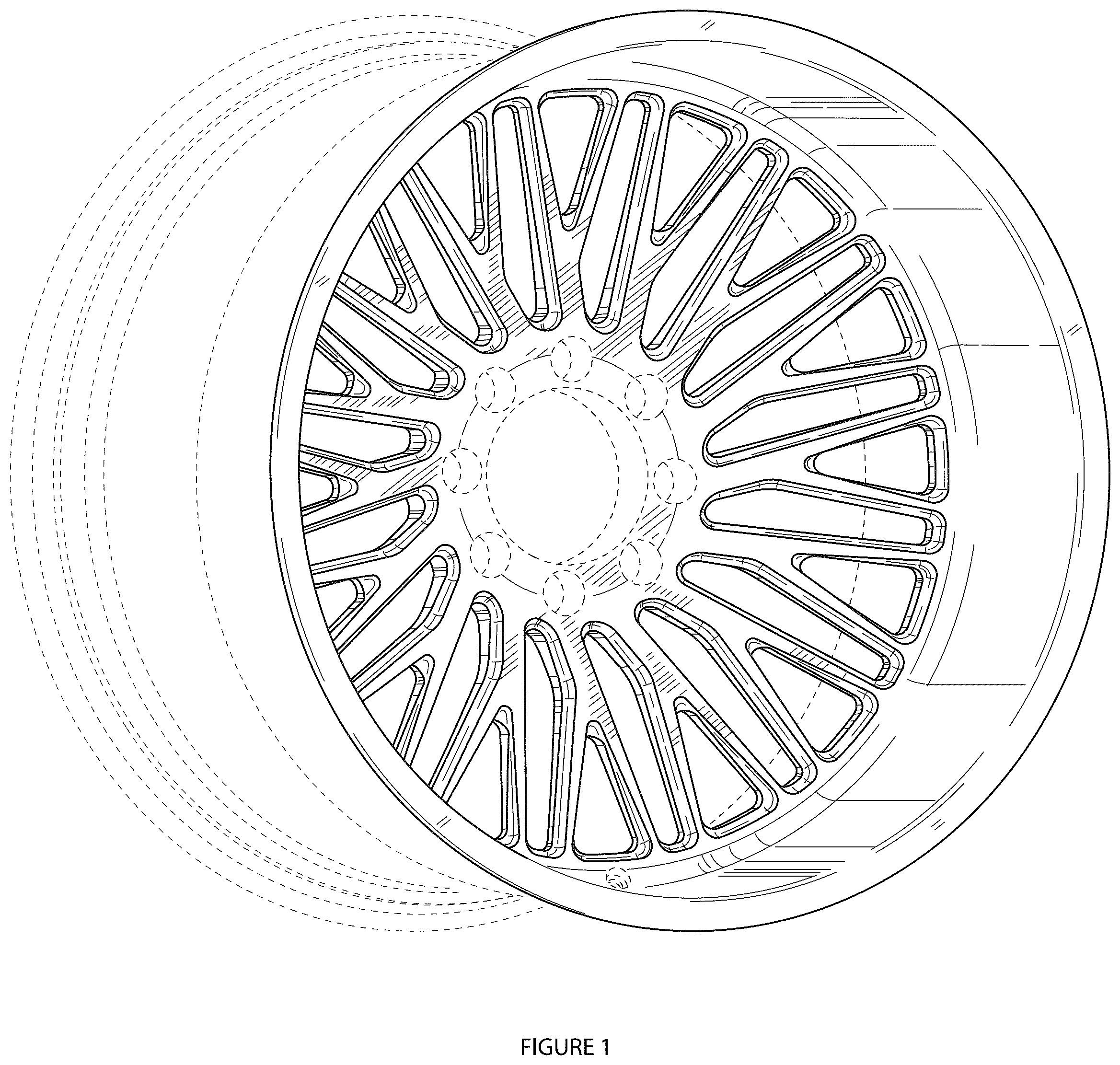 Patent USD1043516 Figure 1 – Automotive wheel