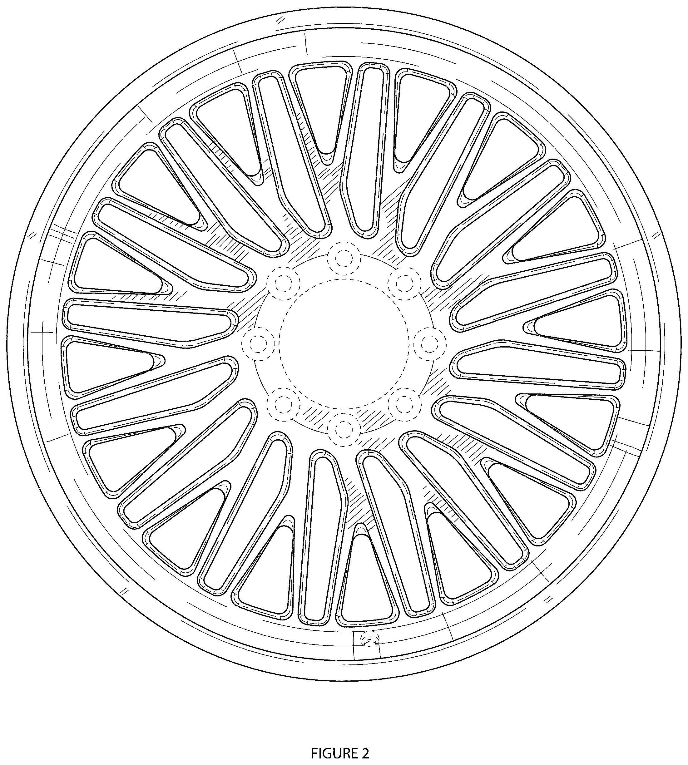 Patent USD1043516 Figure 2 – Automotive wheel