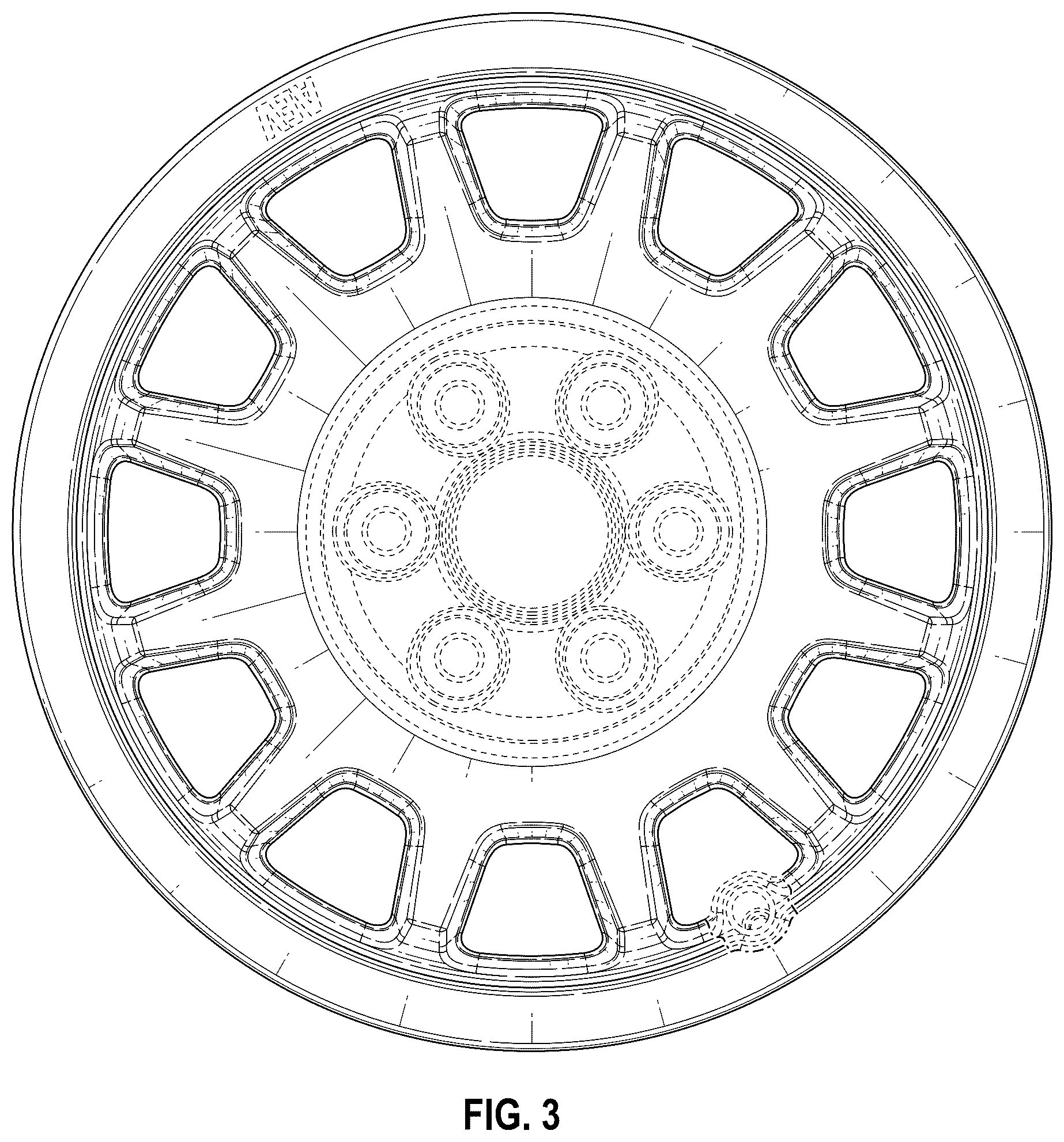 Patent USD1043517 Figure 3 – Wheel