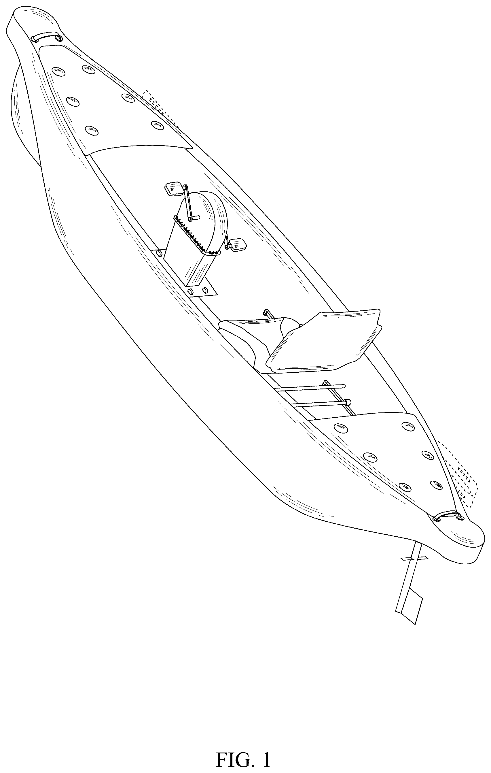 Patent USD1043522 Figure 1 – Inflatable pedal kayak