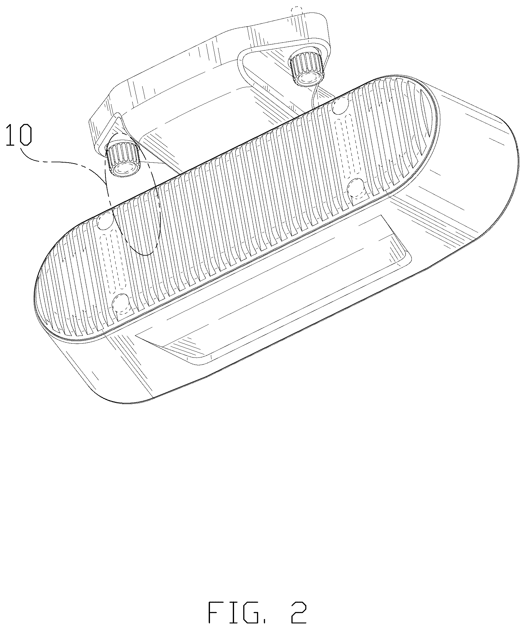 Patent USD1043523 Figure 2 – Megaphone and searchlight integrated device of aircraft